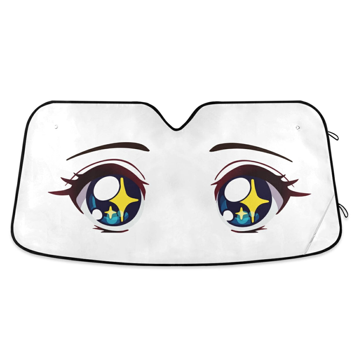 Cute Cartoon Eyes Car Windshield Sun Shade Anime Women Eyes Sun Shield UV Ray Protection Foldable Sun Visor for Front Window Blo
