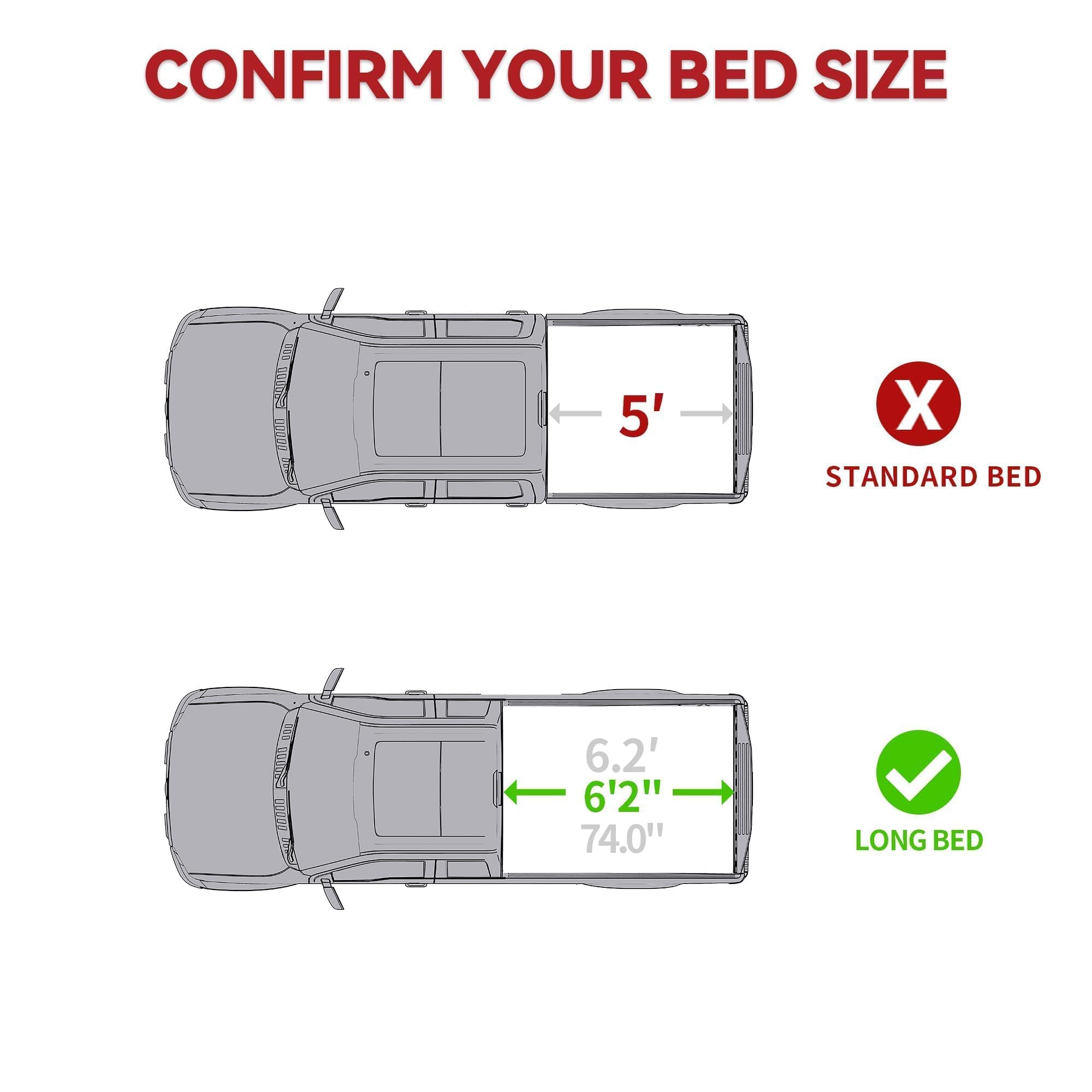 Yitamotor Frp Hard Tri-Fold Truck Bed Tonneau Cover Fits For Chevy Colorado/Gmc Canyon 2015-2022 6.2 Ft Bed