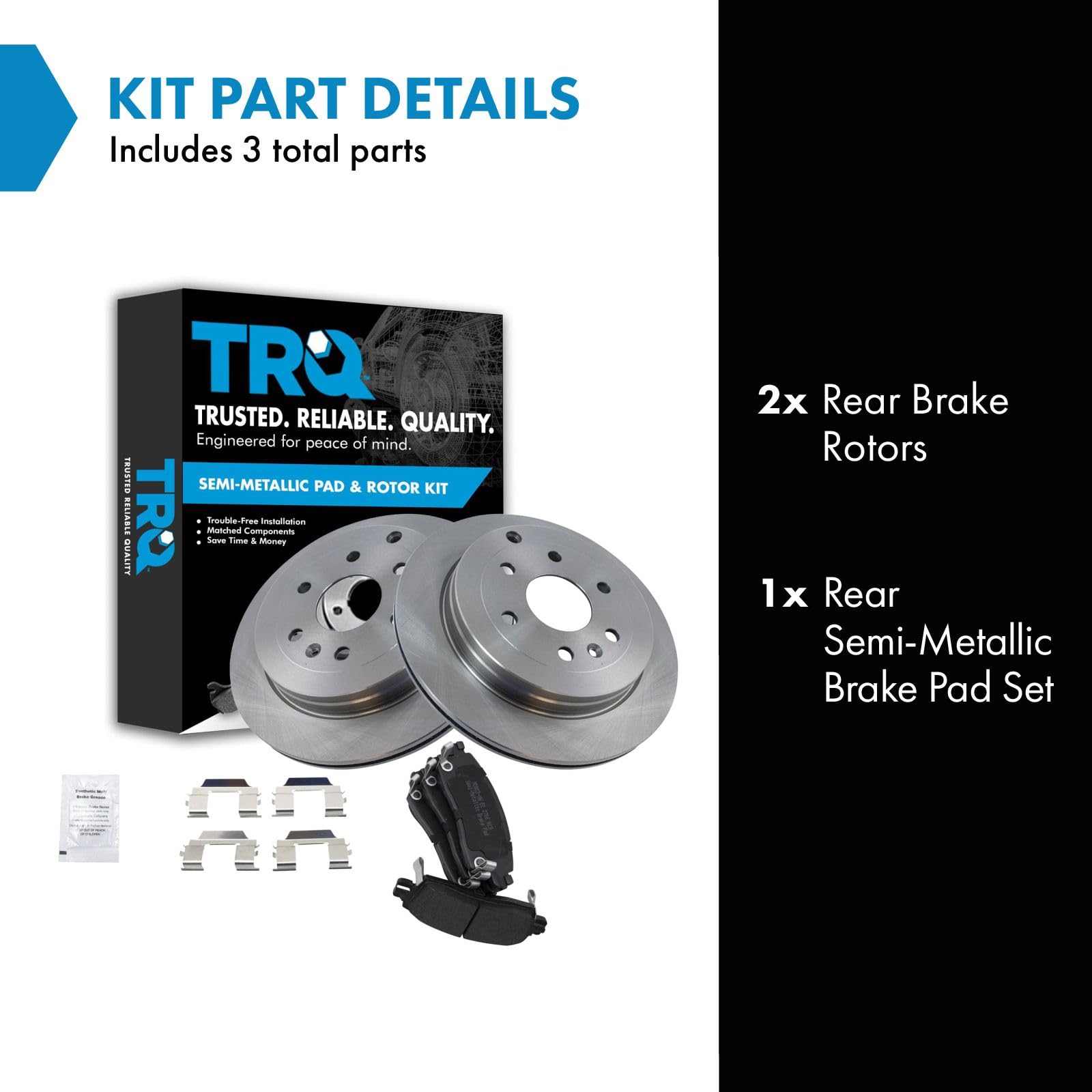 Trq Brake Pad & Rotor Kit Metallic Rear For Acadia Enclave Outlook Traverse