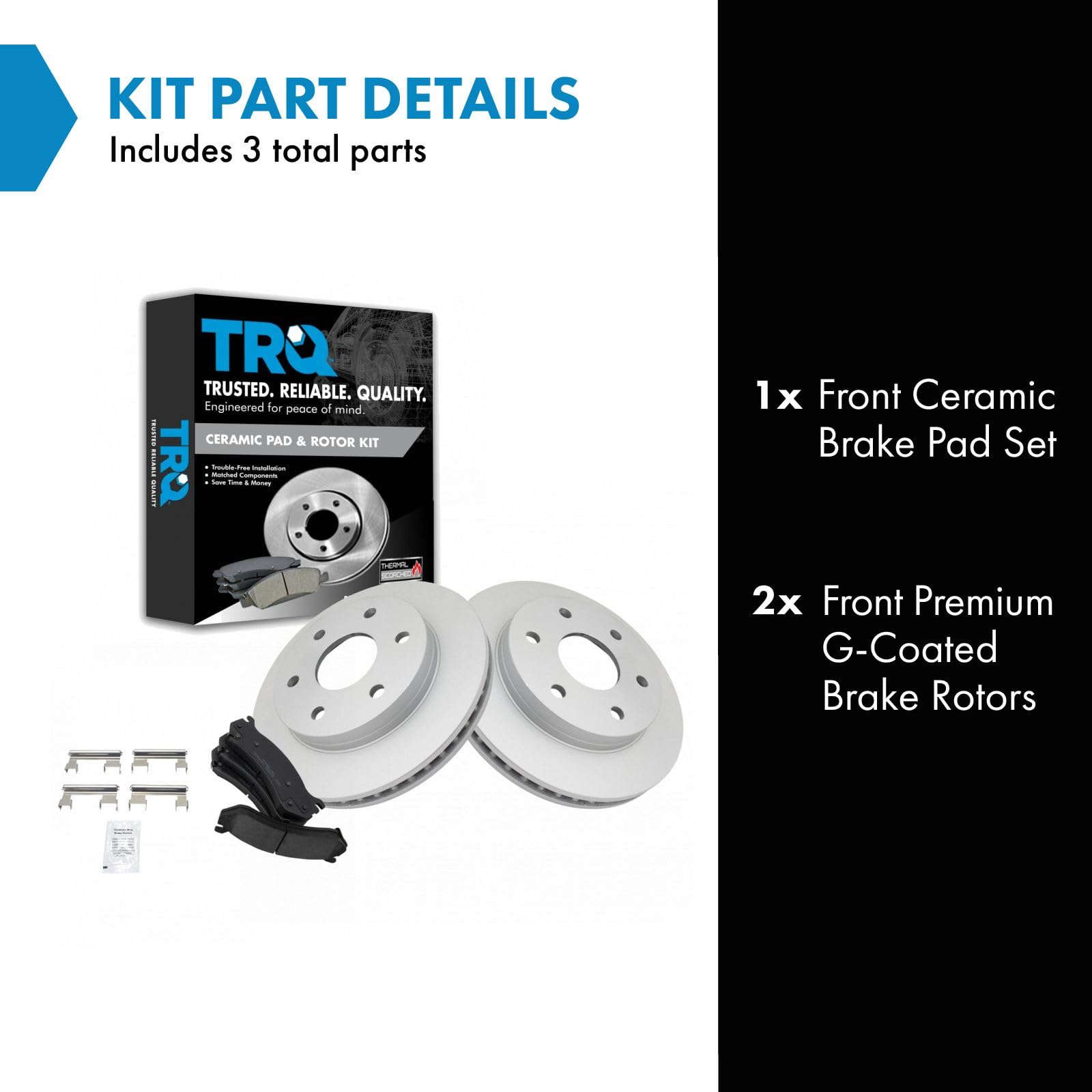 Trq Front Ceramic Brake Pads & G-Coated Rotors Kit For Gm Truck Suv New