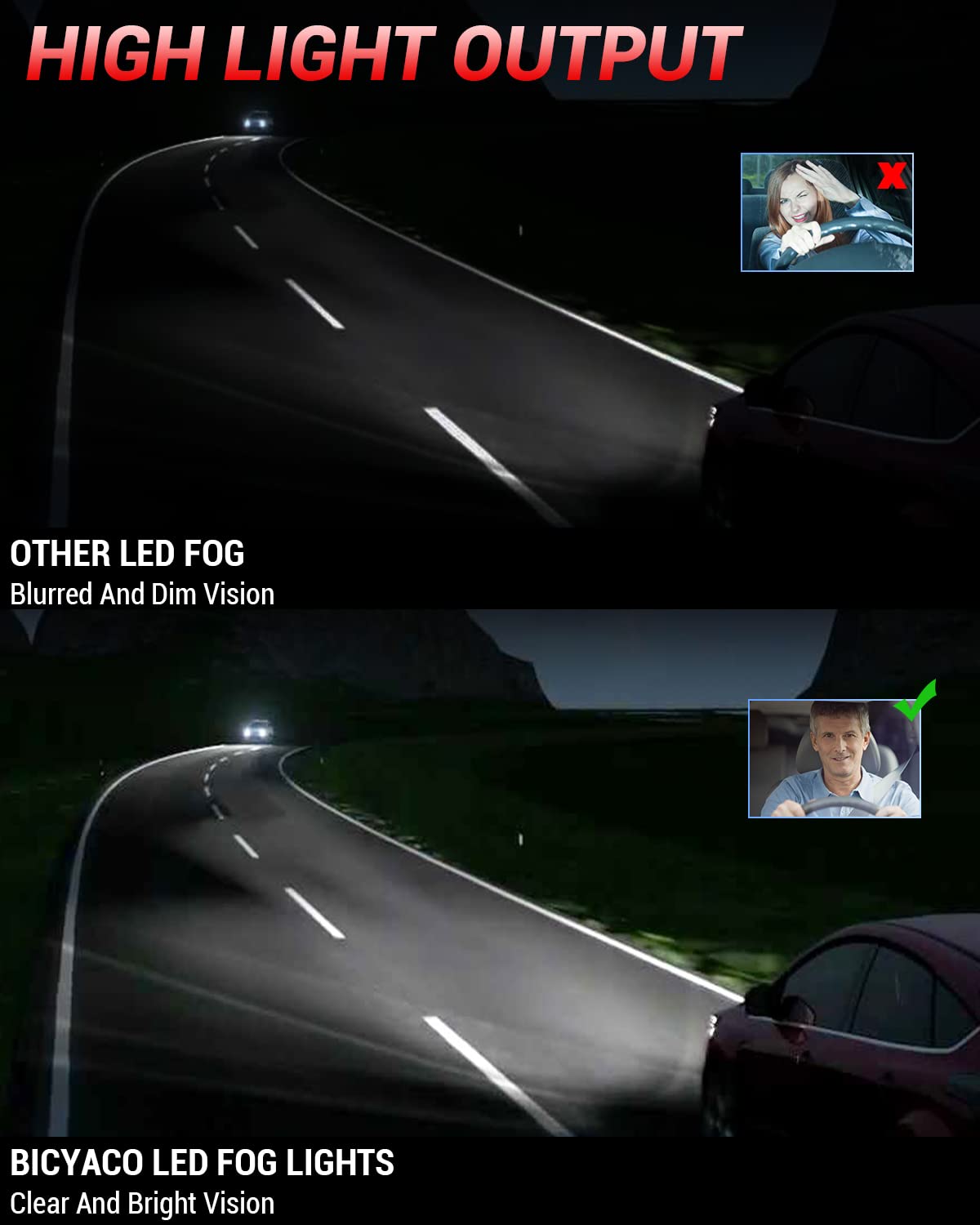 Bicyaco Led Fog Lights Assembly Fog Lamps Replacement Compatible With 2002 2003 2004 2005 2006 Cadillac Escalade 02 03 04 05 06 Escalade Ext 2003-2006 Escalade Esv- Clear Lens