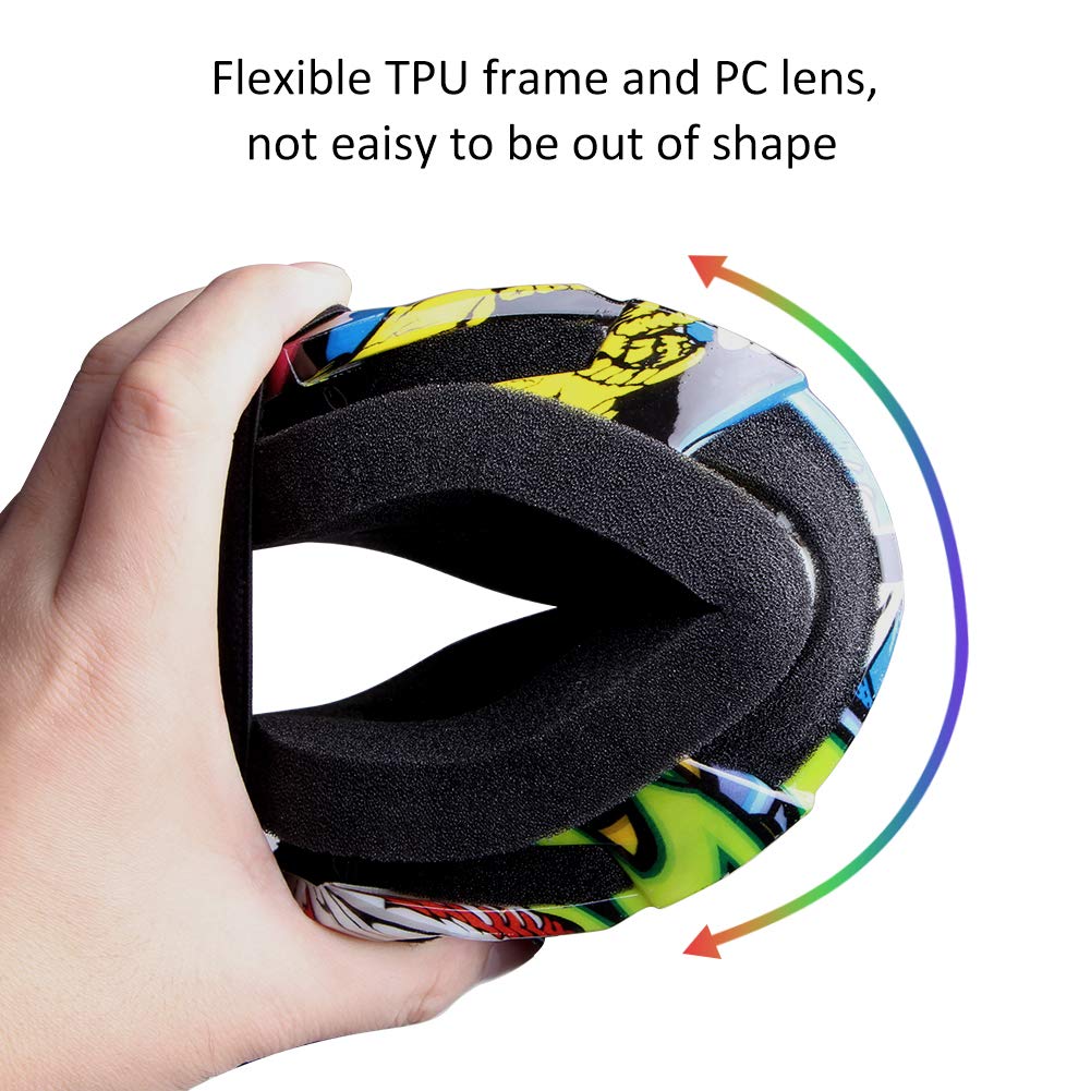 Dirt Bike Goggles Motorcycle Riding Goggles Atv Goggles Motocross Goggles Utv Helmet Goggles Off-Road Mx Goggles Uv400 Anti-Fog Scratch Dustproof Windproof Men Women Adult Youth Kid Color Len(Yellow)