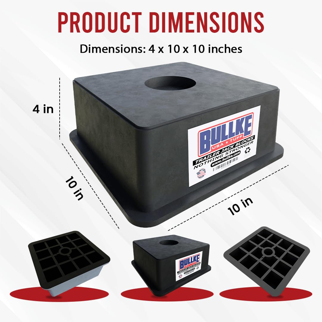 Usa-Made Trailer Jack Blocks |Up To 18,000 Lbs.| Heavy Duty Rv Leveling & Stabilizing Pads For Camper, Travel Trailer,5Th Wheel