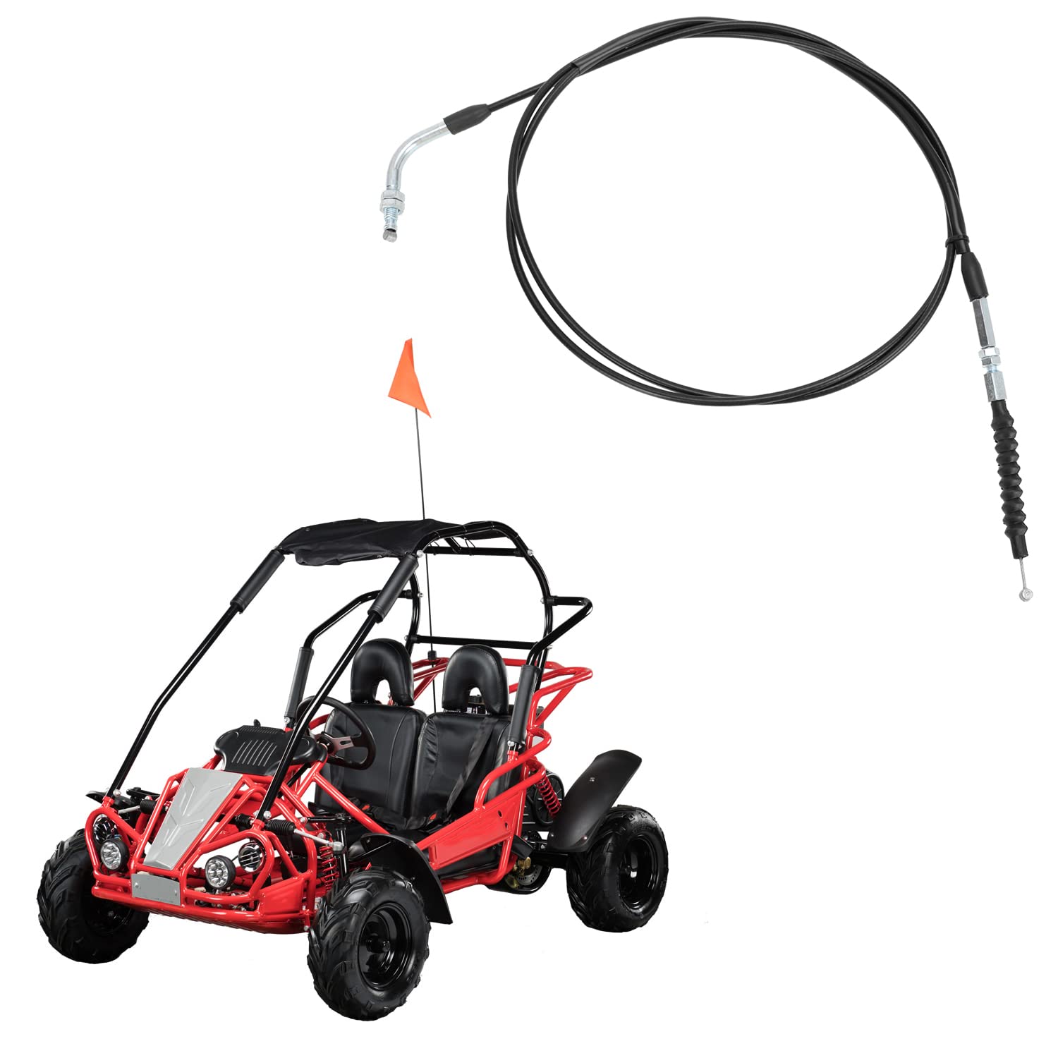 Yoxufa 82 Inch Throttle Cable For Hammerhead Mudhead 208R Twister Tomberlin Crossfire 150R Carter Talon Dong Fang American Sportswork Scorpion 150Cc 250Cc Go Kart Cart Dune Buggy Off-Road Trike Atv
