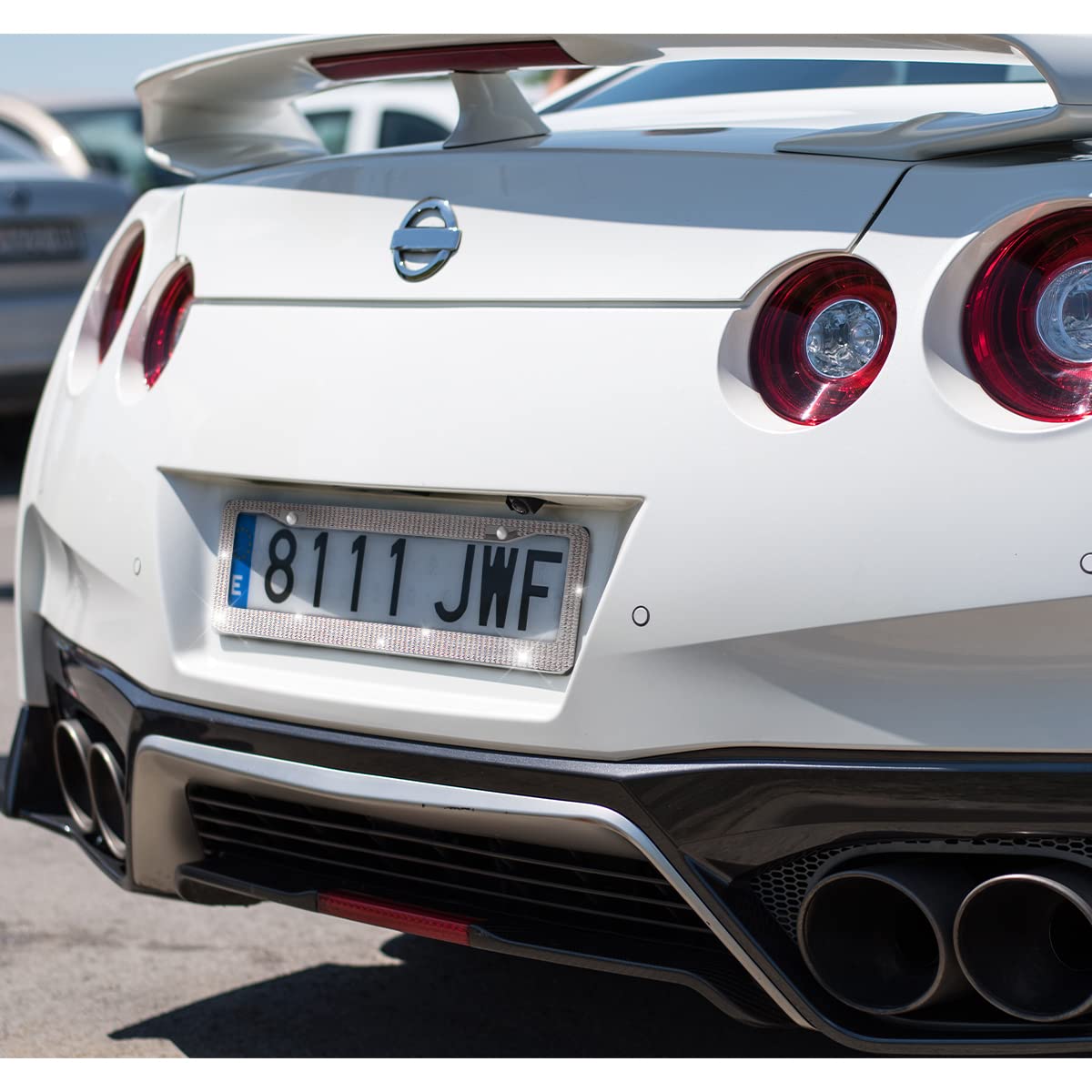 Yalok Bling Car License Plate Frame, Sparkly Rhinestone Stainless Steel License Plate Cover/Holder, Universal For Most Cars, Suvs, Vehicles With Screw Set, Auto Accessories For Women (Light Green)