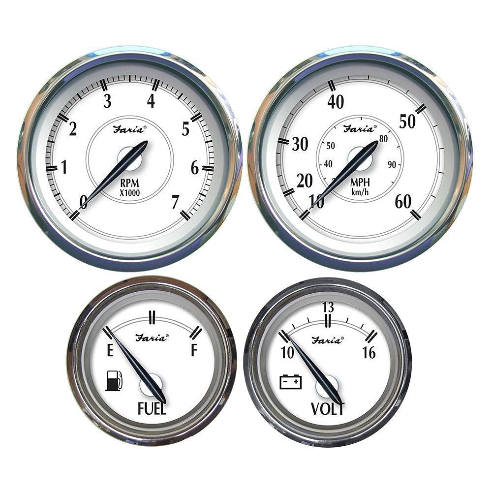 Faria Newport Ss Outboard 4 Gauge Box Set