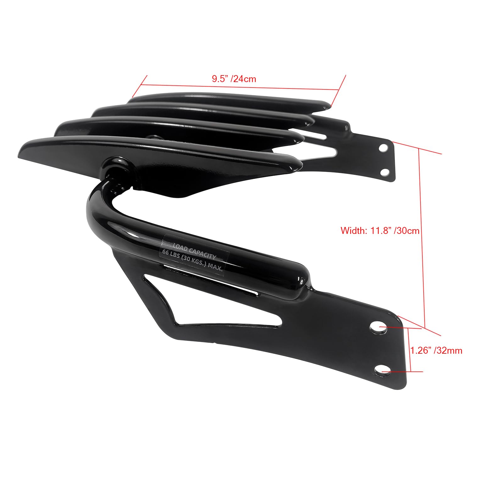 Fjpacemt Dwj-Lr-1622Bk Custom Black Luggage Rack Luggage Support Shelf (Width 11.8')(Can'T Fit With Others)