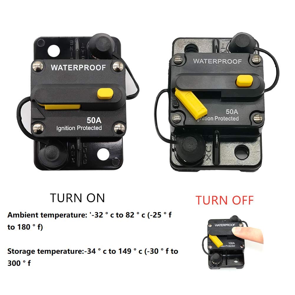 STETION 80 Amp Circuit Breaker with Manual Reset Marine Circuit Breaker Protect for Automotive Audio System Battery Fuse Solar B