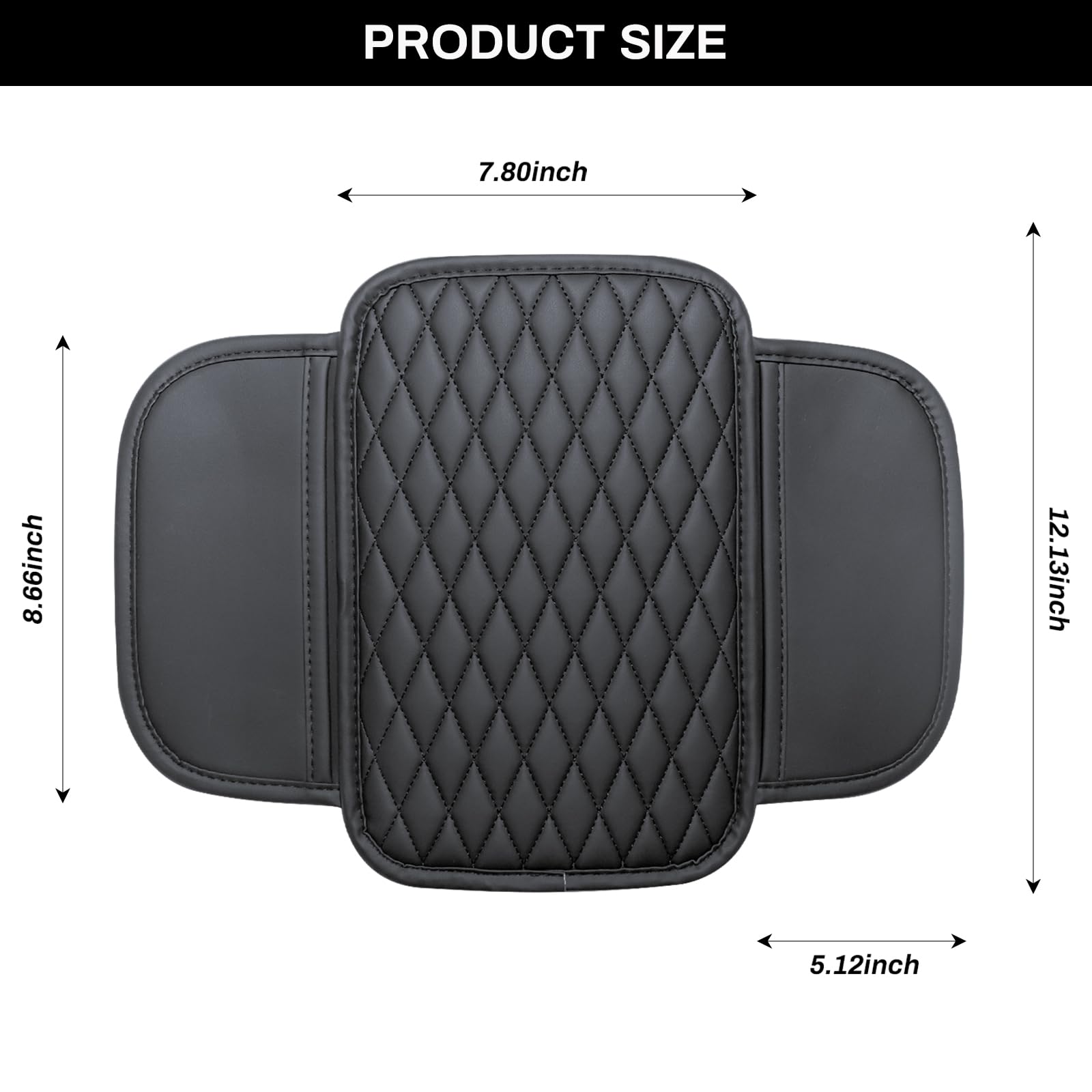 Ouzorp Car Center Console Cover, Upgraded Microfiber Leather Car Arm Rest Cover With 2 Storage Bags, Universal Armrest Cover For