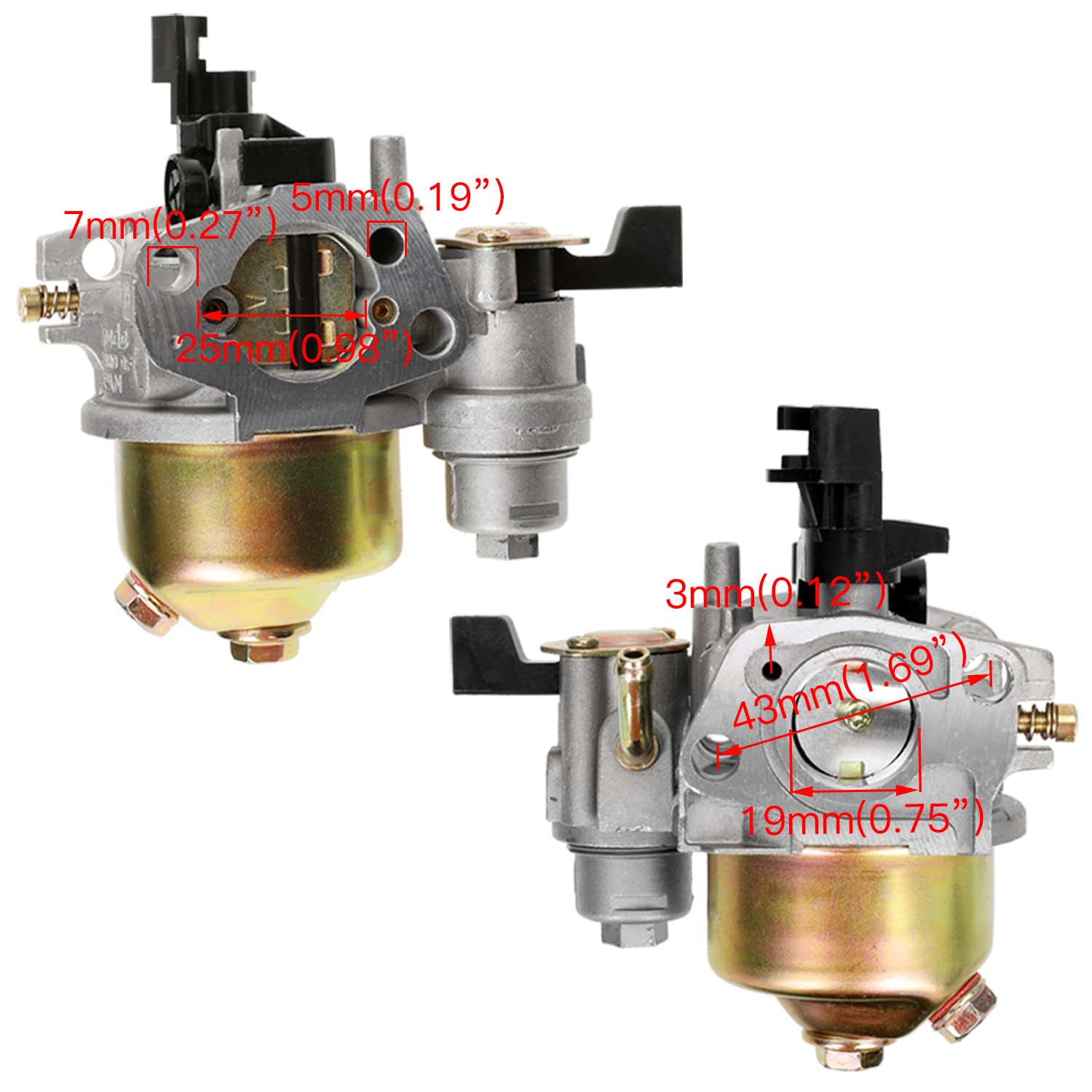 FVRITO Upgrade Carburetor Filter Jet Adapter Exhaust Pipe Stage 2 Kit for Non Hemi Predator 212cc 196cc 6.5Hp Clone GX160 GX200