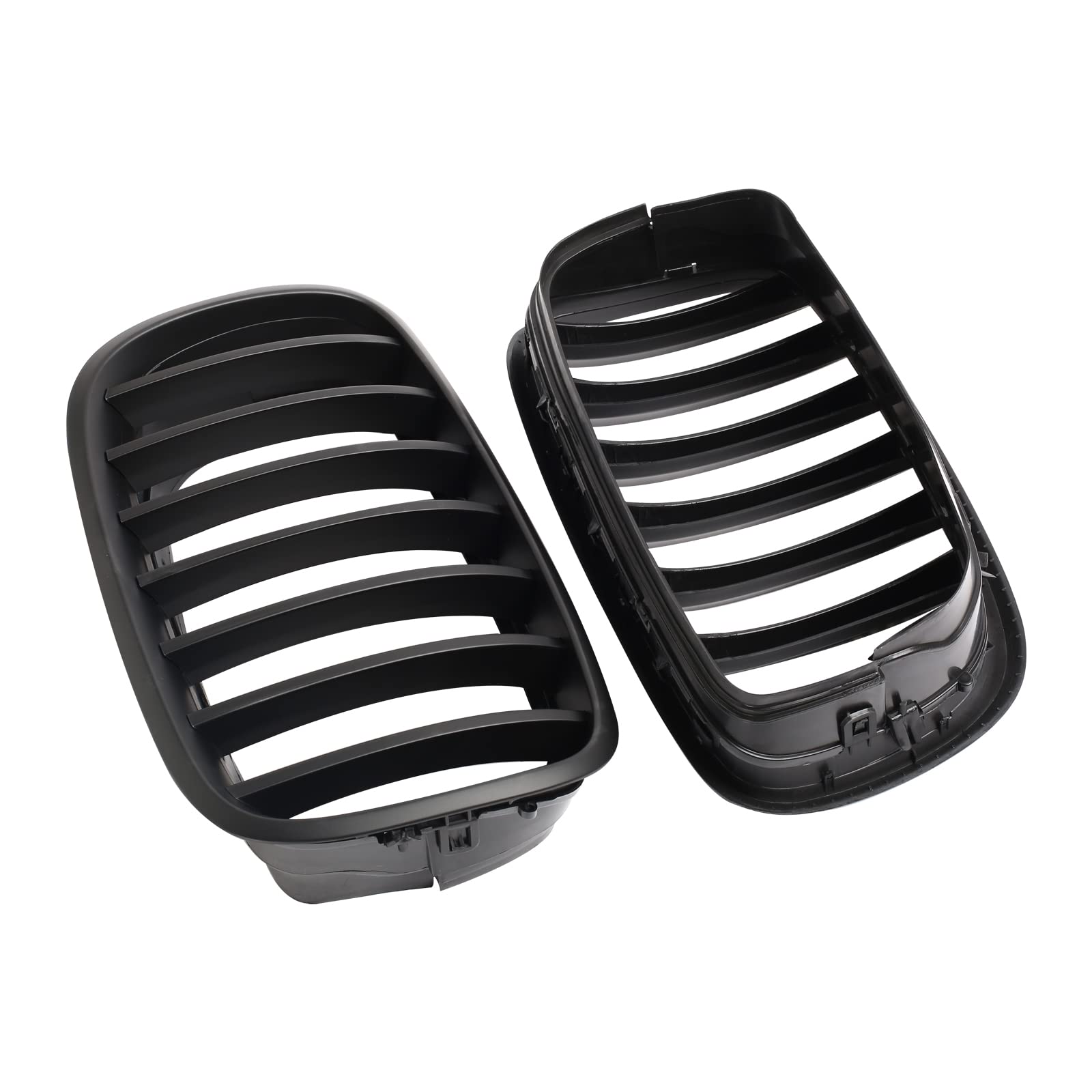 BILLDIO ABS E70 Grill,Front Kidney Grille Compatible with 2007-2014 X5 E70 X6 E71 (Single slats Matte black Grills, 2-pc Set)