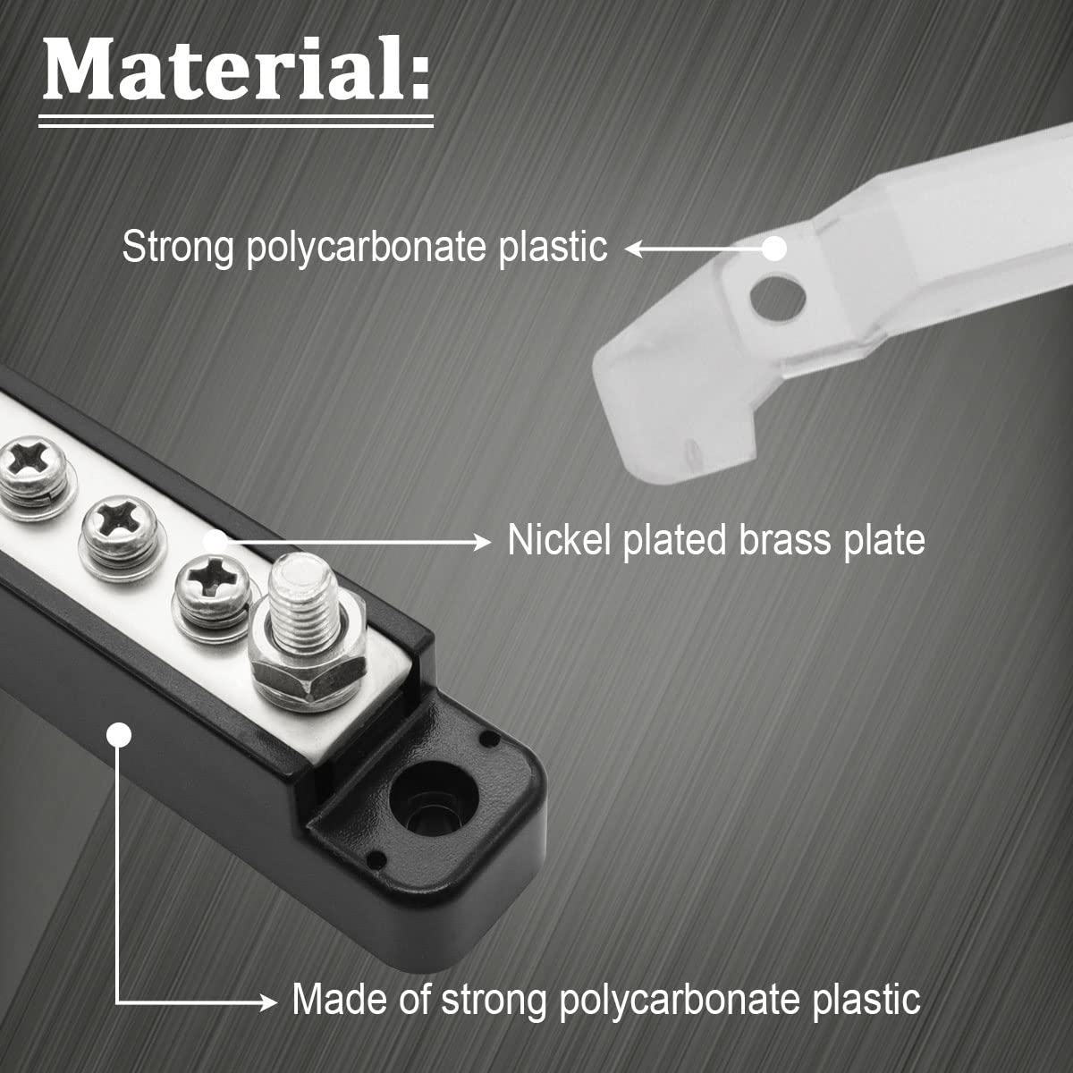 Seamaka (Red+Black) Power Distribution Terminal Block With Cover With 2 X 1/4'(M6) Terminal Studs,8 X M4 Terminal Screws,Battery Bus Bar With Ring Terminals For Car Boat Marine O-038-10-A
