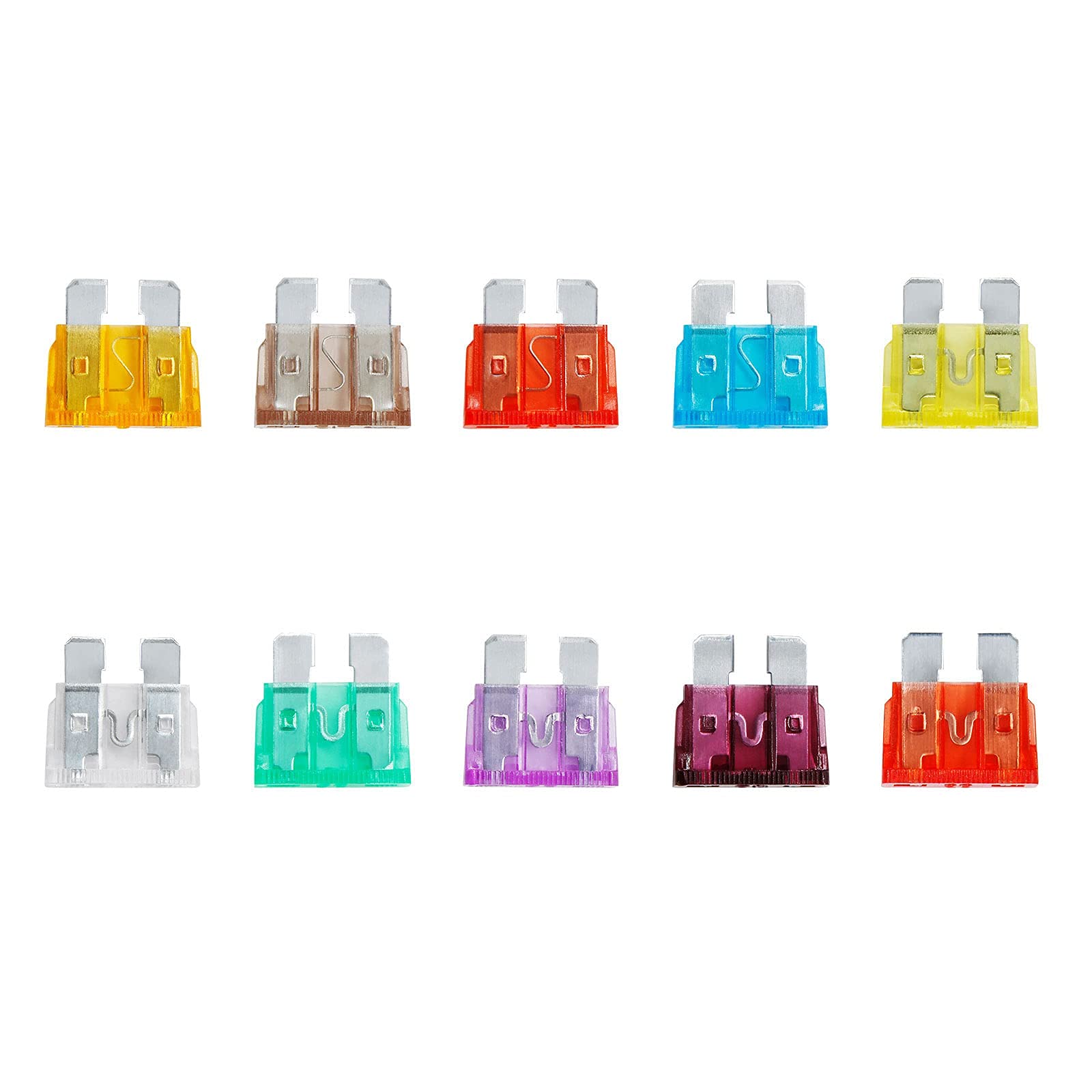 100Pcs Car Fuse Kit - Replacement Auto Rv Fuses Assortment Kit For Car/Rv/Truck/Motorcycle(5A 7.5A 10A 15A 20A 25A 30A 35A 40A 5