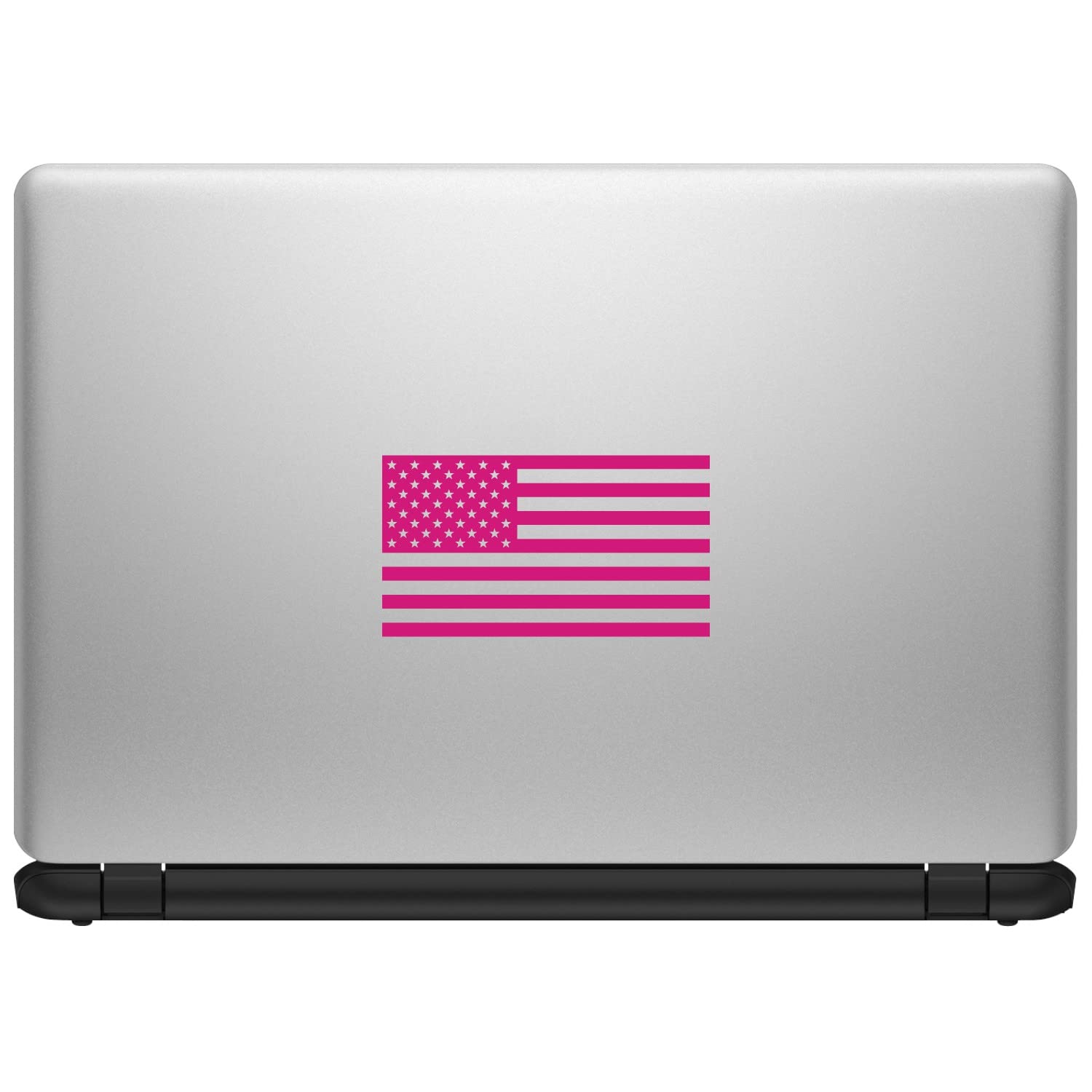 Hill Country Vinyl American US Flag Vinyl Decal Sticker for Laptop/Car/Truck - 5in x 2.8in, Matte Hot Pink