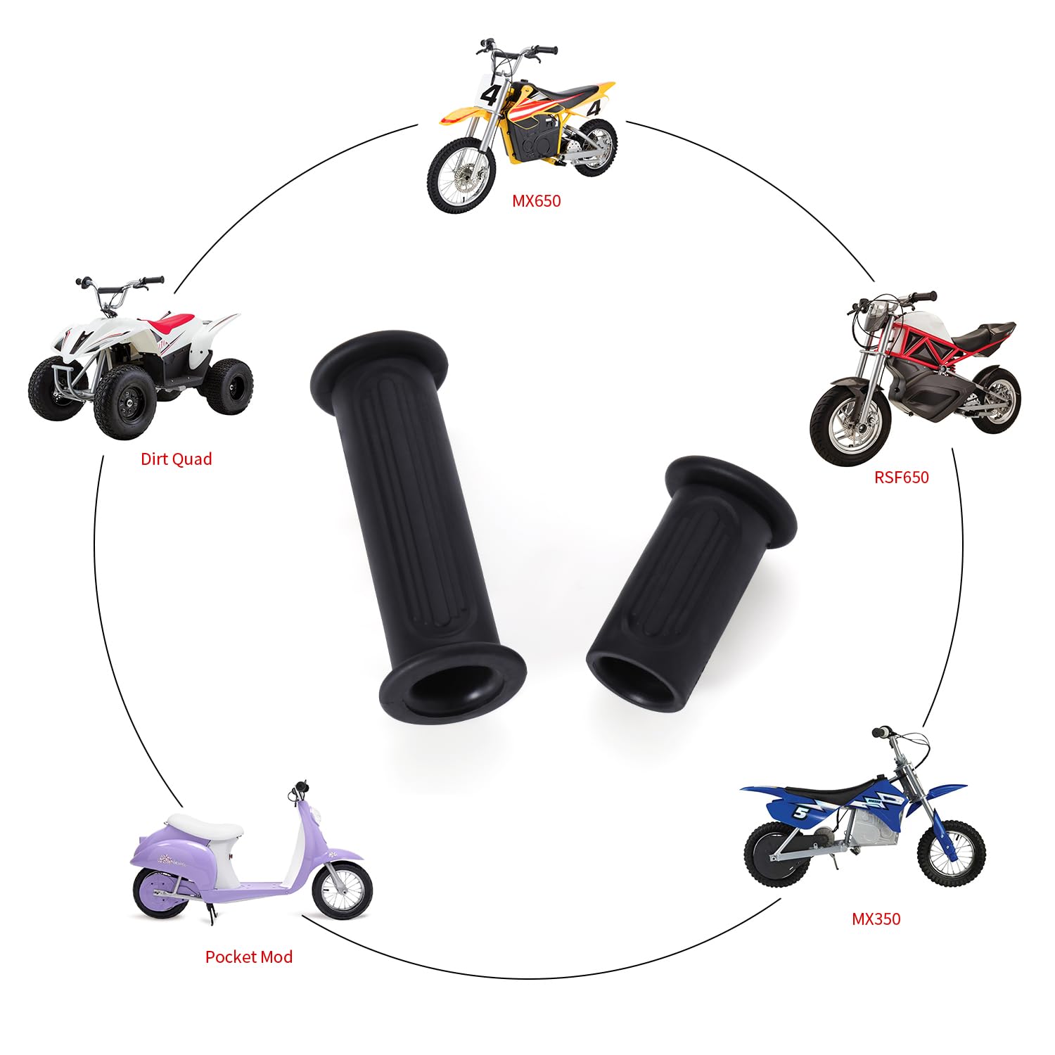 KAMIER Twist Throttle Handlebar Grips Replacement for Razor MX350 MX400 MX500 MX650 SX500 Mcgrath Dirt Bike RSF650 Dirt Quad 4 W