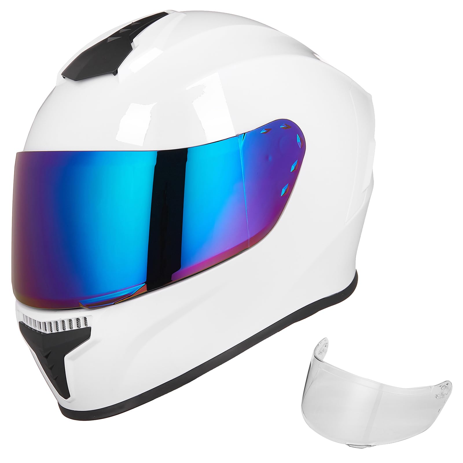 Auboa Full Face Motorcycle Helmets For Adults Men And Women Dot Street Bike Racing Helmet With Extra Clear Visor Model Md-813C (