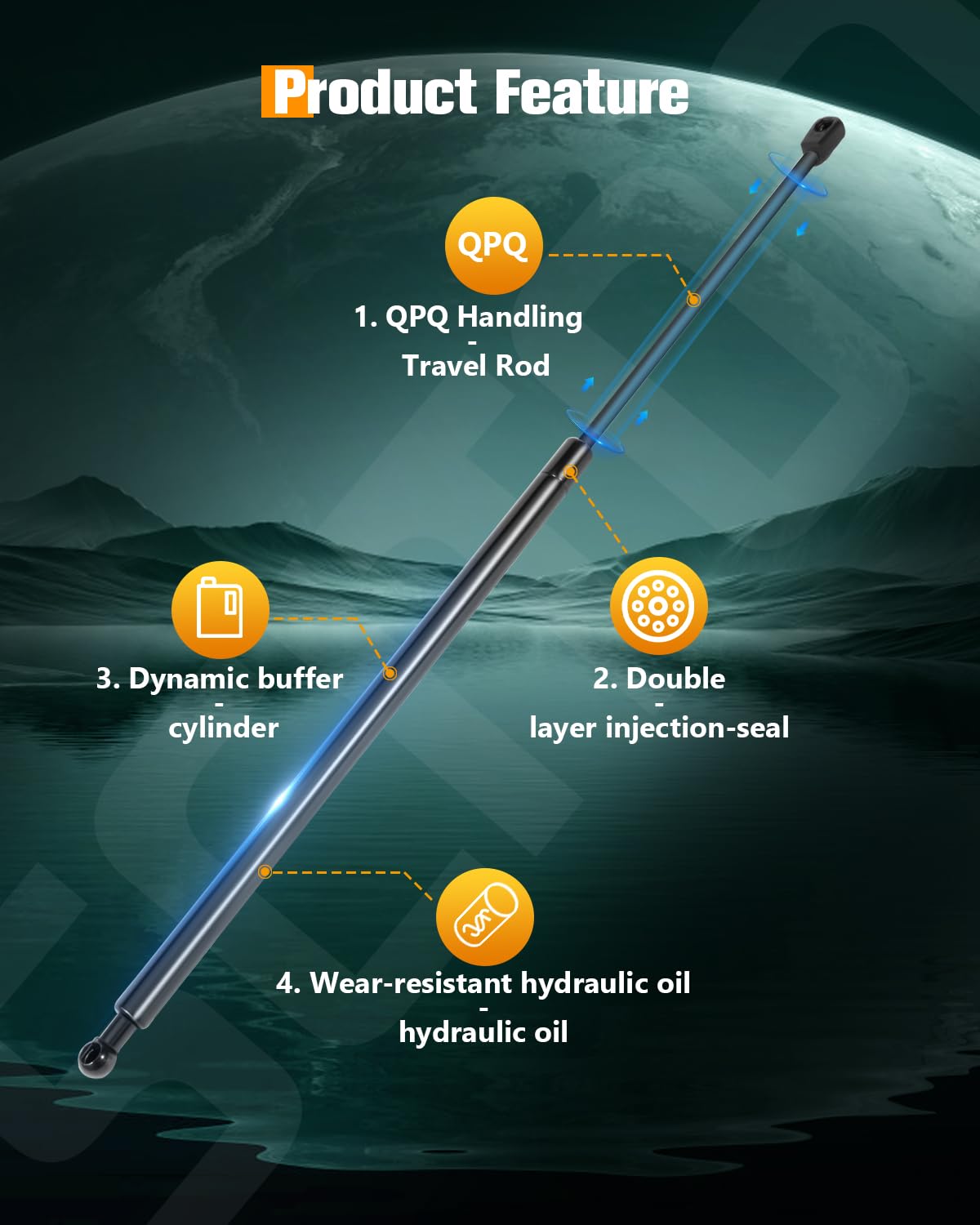Scitoo 22760388 28.15Inch Lift Supports Fit For Buick Enclave 2013-2016,For Chevrolet Traverse 2013-2016 Front Left And Right Ho