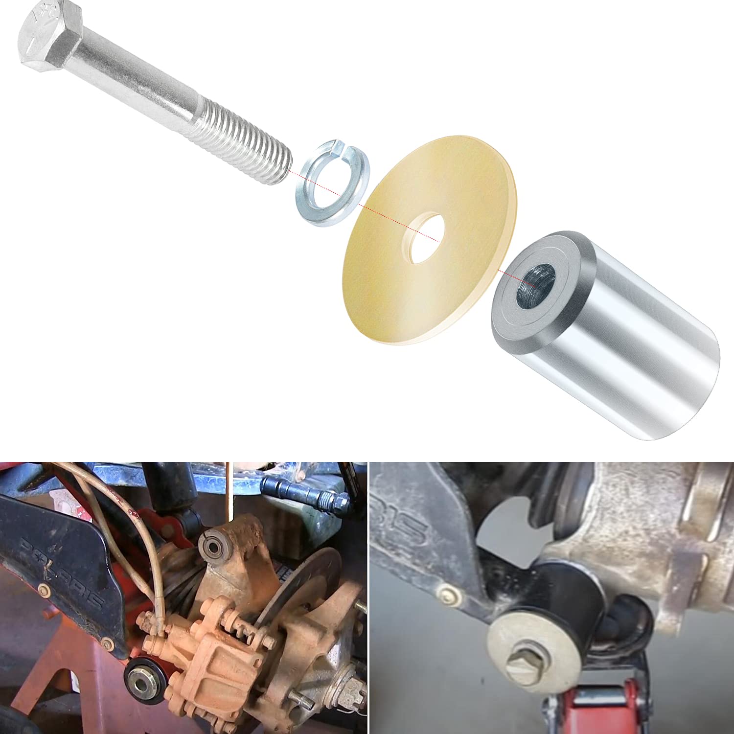 Rear Bearing Carrier Bushing Kit Fit For Polaris Sportsman 400 450 500 570 600 700 800, Replace For Oem # 5632291, 5132815, 5631142 Rear Bearing Carrier Bushings