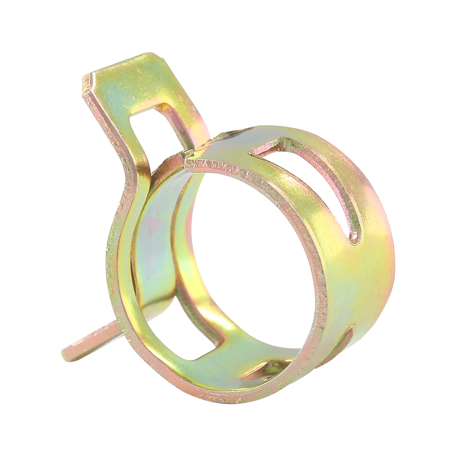 Rierdge 60 Pcs 12Mm Id Spring Band Type Clamps, 1/2'' Fuel Hose Clamps Fasteners, Golden Spring Hose Clip For Fuel Hose Line Wat