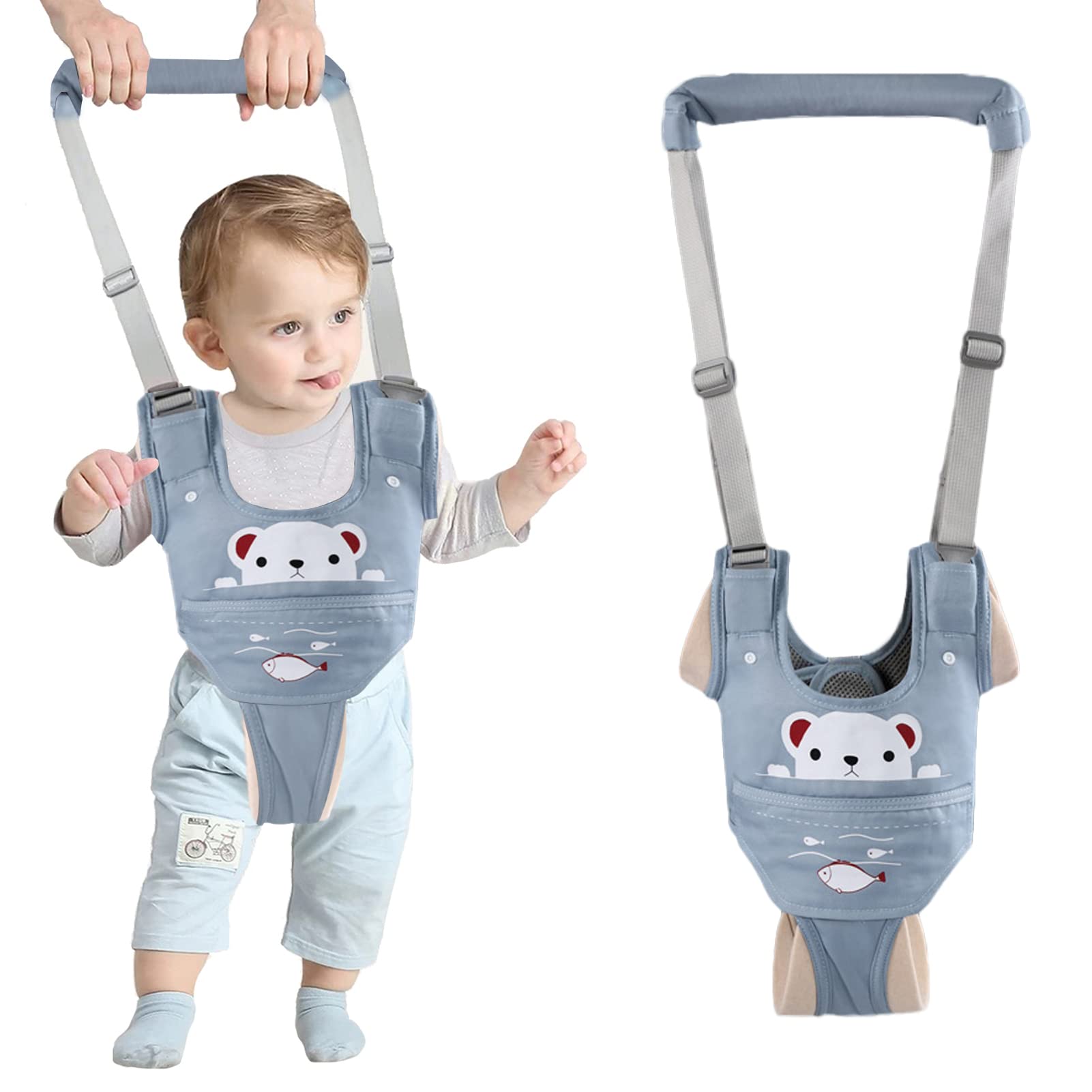 Ocanoiy Baby Walking Harness Handheld Baby Walker Assistant Belt Adjustable Toddler Infant Walker Safety Harnesses Standing Up W