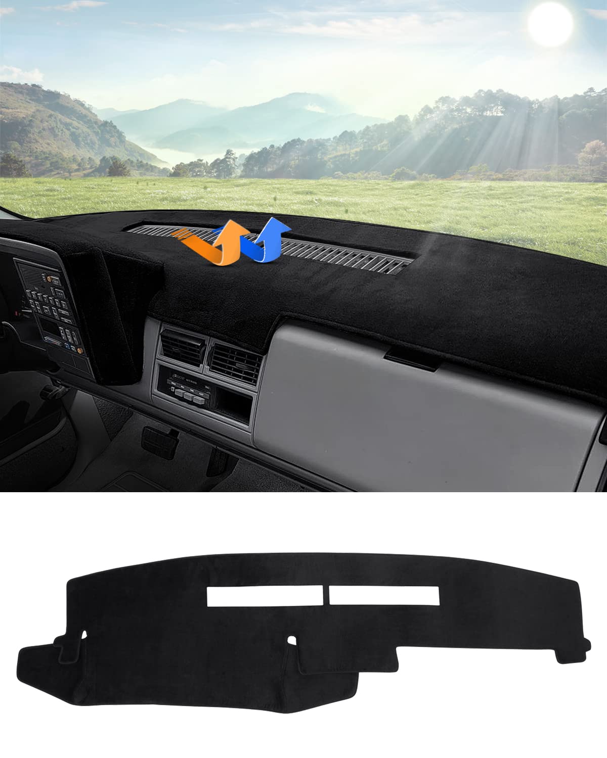 Autorder Dashboard Cover Mat For 1988-1994 Chevy Chevrolet Silverado/Gmc Sierra C/K 1500 2500 3500 Pickup Truck /1992-1994 Gmc Y