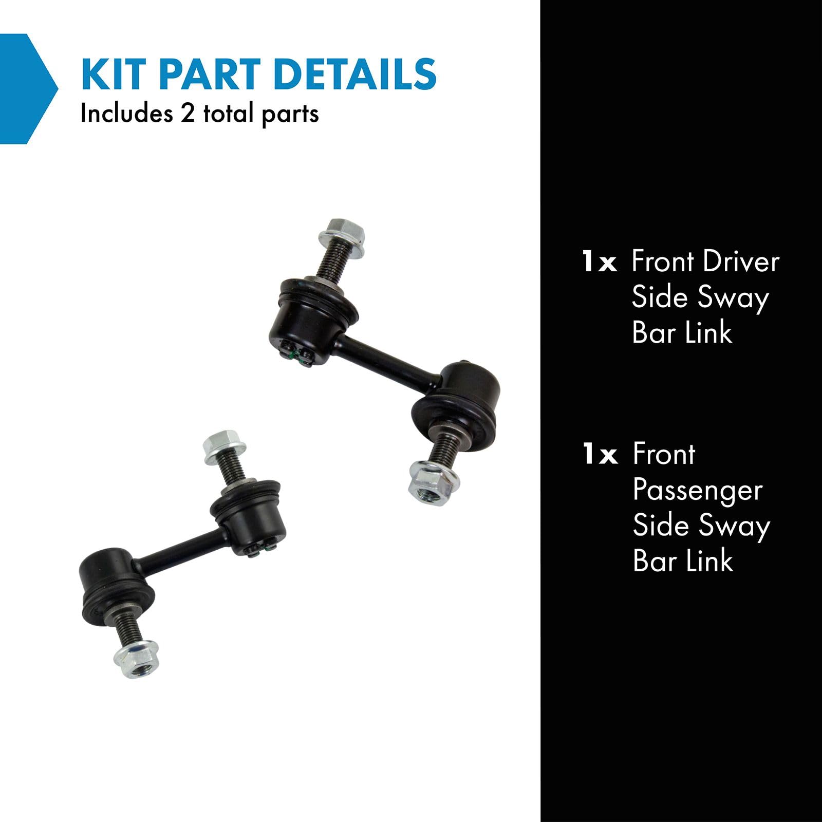 Trq Front Sway Bar Stabilizer Link Set Compatible With 2004-2006 Acura Tl 2003-2007 Honda Accord