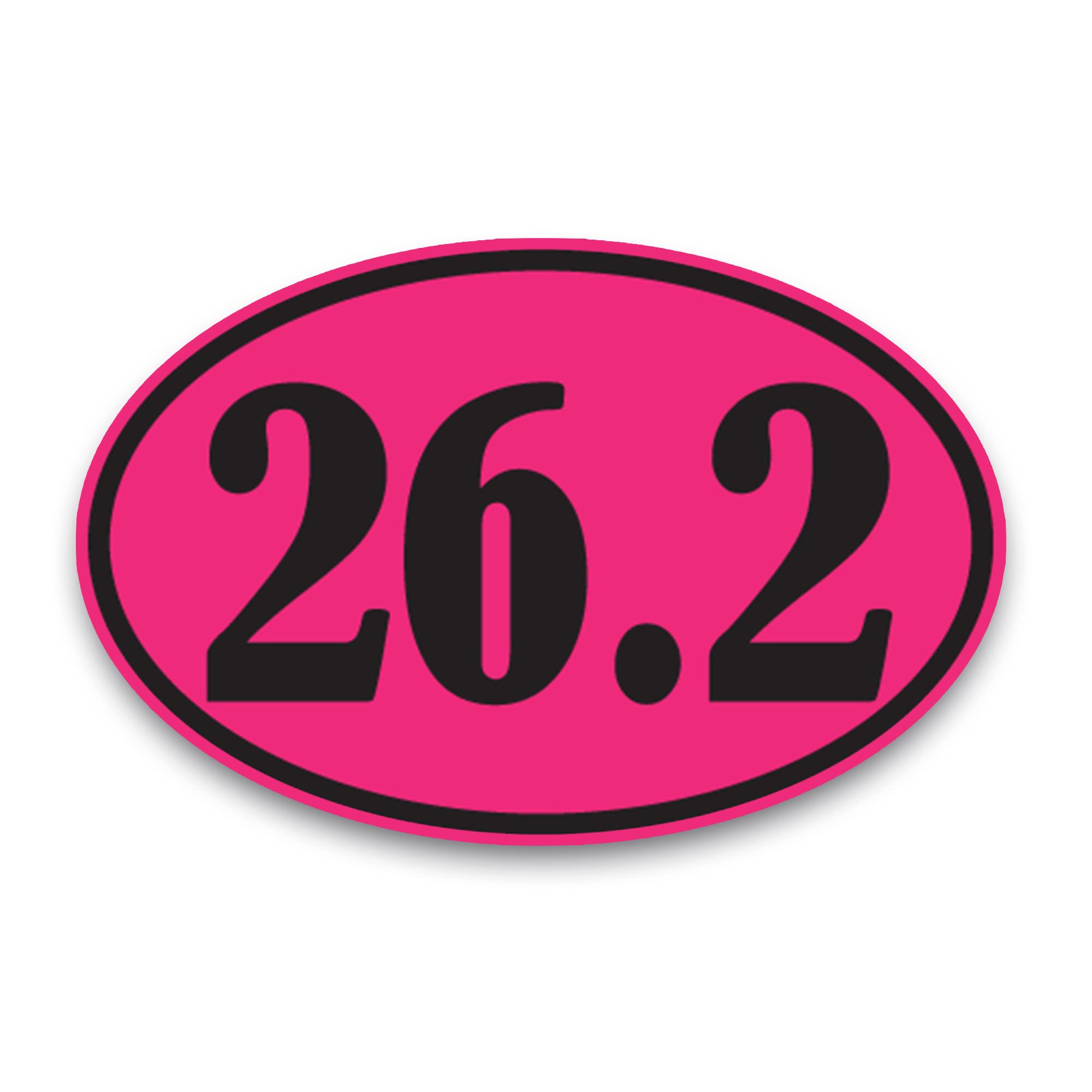 Magnet Me Up 26.2 Marathon Pink And Black Oval Magnet Decal, 4X6 Inches, Heavy Duty Automotive Magnet For Car Truck Suv Decal