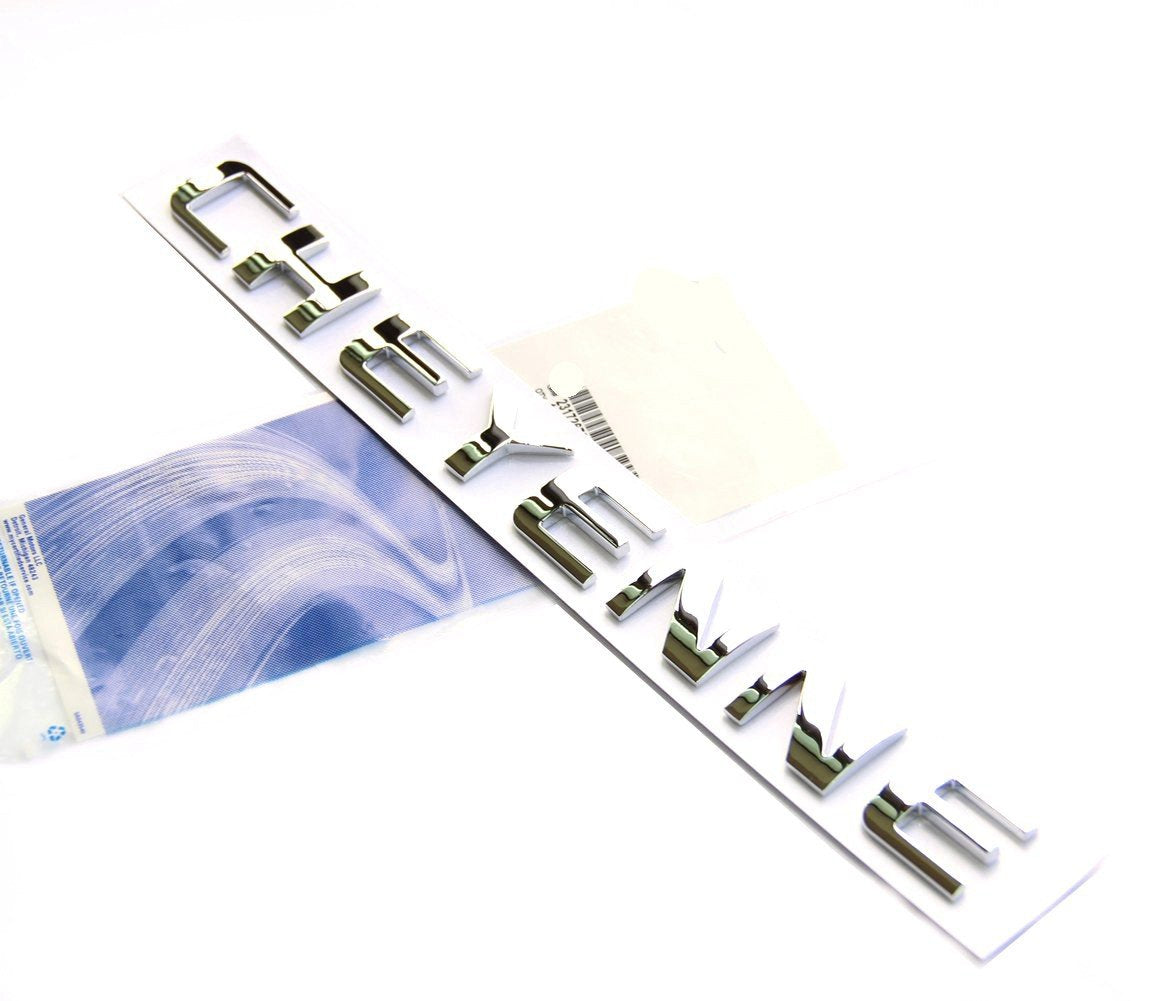 Yoaoo 3Pack Oem Chrome Cheyenne Nameplates Emblems Badge Compatible With Silverado Shiny 3D New