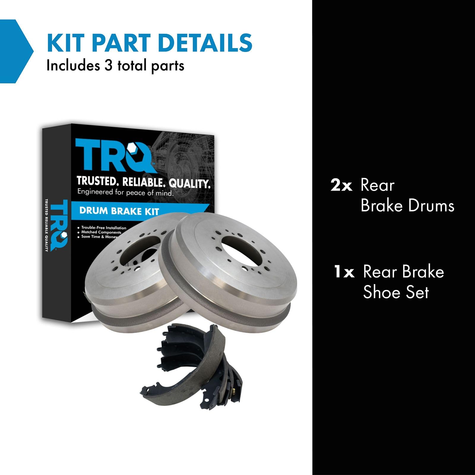 TRQ Rear Brake Drum Shoe Kit Compatible with Toyota 4Runner T100 Tacoma Tundra Pickup