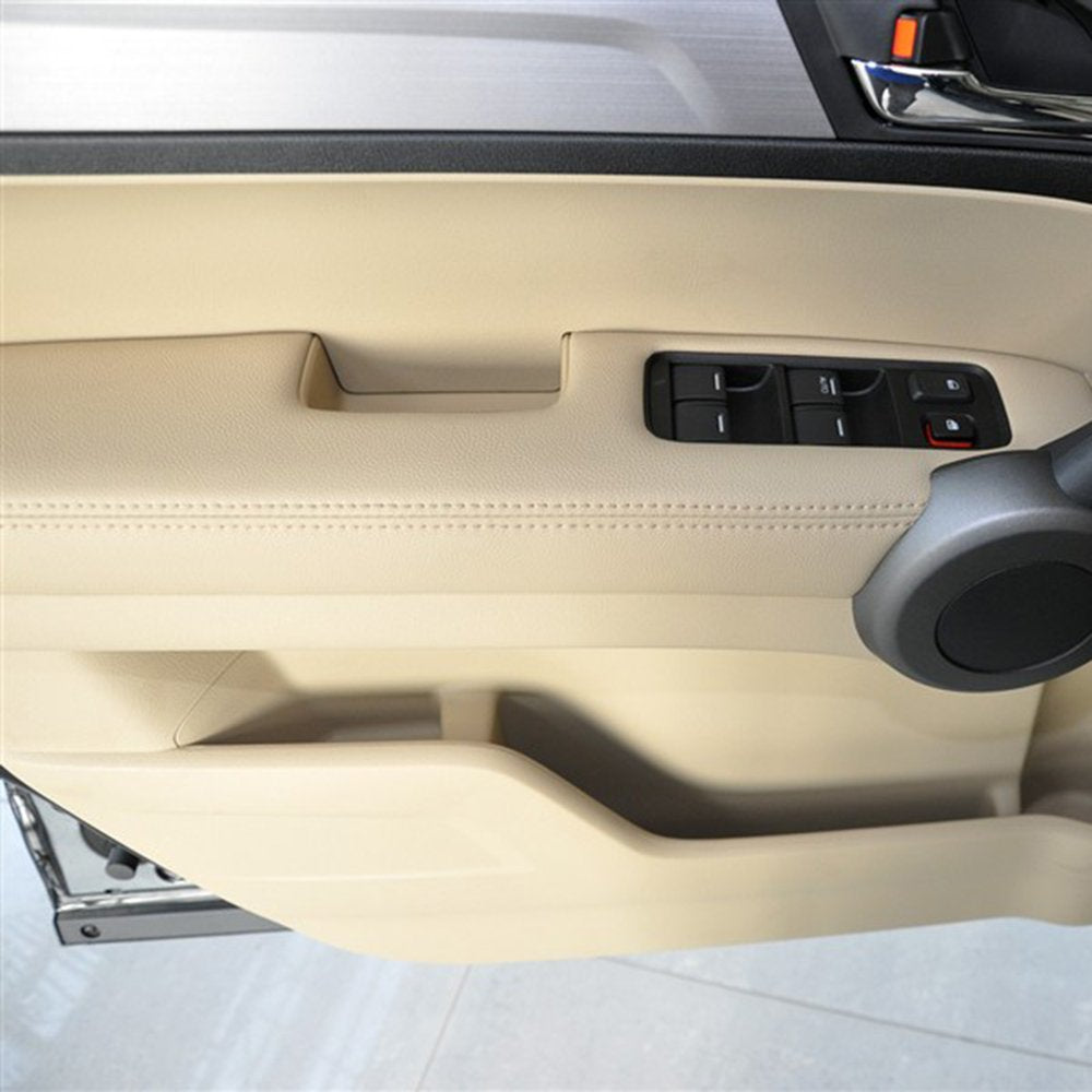 Hoypeyfiy 2pcs (1Pair) Microfiber Leather Front Door Panels Armrest Cover Replacement for Honda Cr-V CRV 2007-2012 (Leather Only) Beige Tan