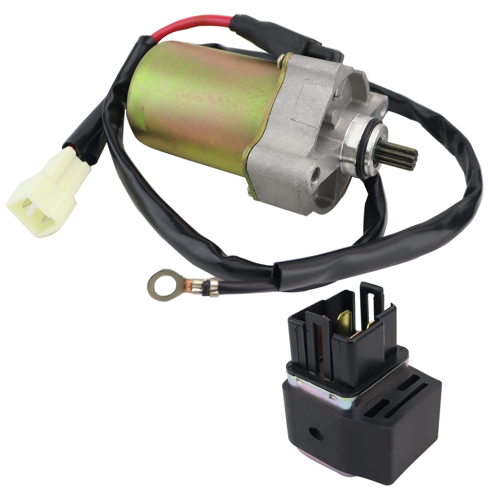 STABSOLI Starter Motor & Solenoid Relay for Polaris ATV Outlaw 90 Sportsman 90 2007-2016/Outlaw 110 Sportsman 110 2016-2022 0453