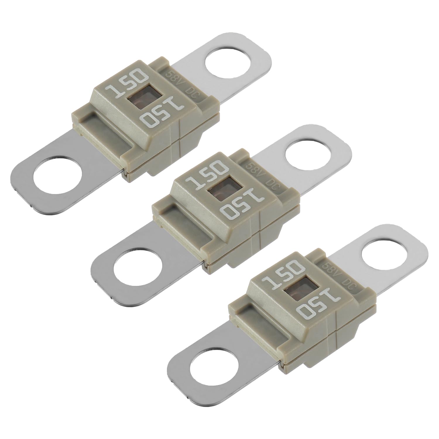 BOJACK AMI/Midi Fuse 150A High Current Fuse Bolt-on Fuse 150 Amp for Cars, Trucks, Construction Vehicles, Buses, Caravans (Pack 