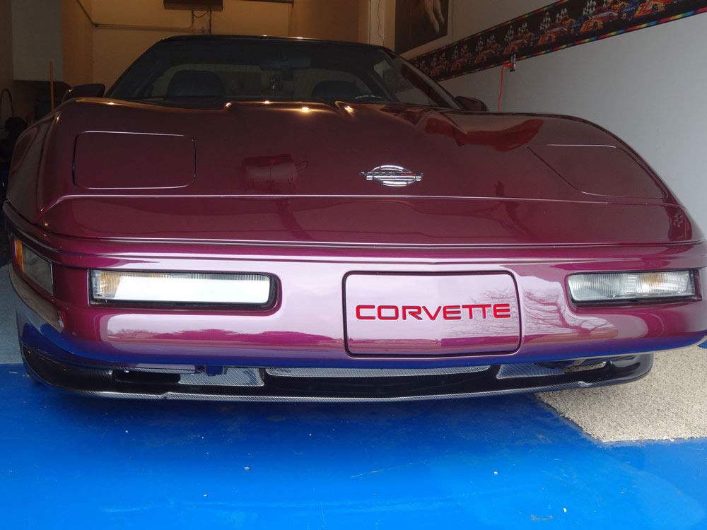 Bdtrims Front And Rear Bumper Raised Letters Compatible With 1991-1996 Corvette C4 Models (Red)