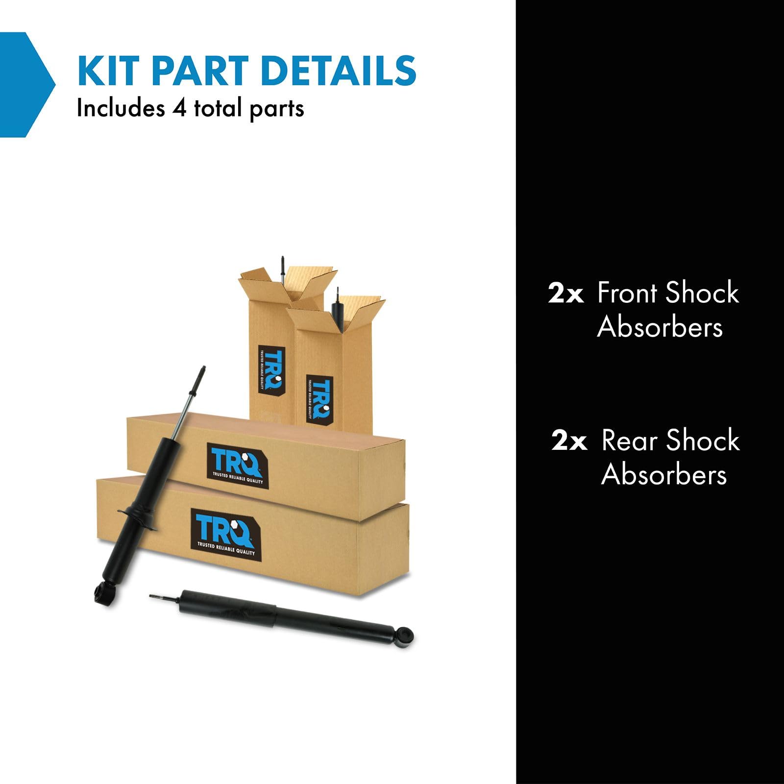 Trq Front And Rear Shock Absorber Set Compatible With 1996-2002 Toyota 4Runner