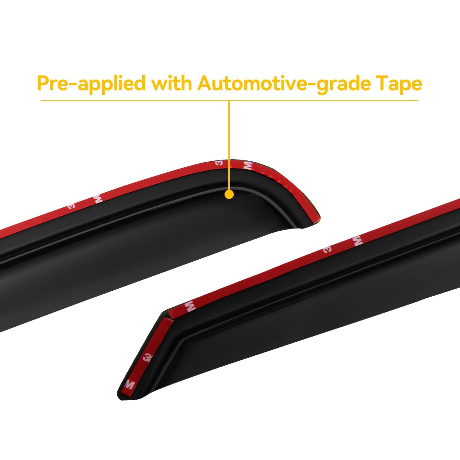 In-Channel Window Rain Guards For 1994-2001 Dodge Ram 1500, Vent Visors Shades Wind Deflectors For 94-02 Ram 2500 3500