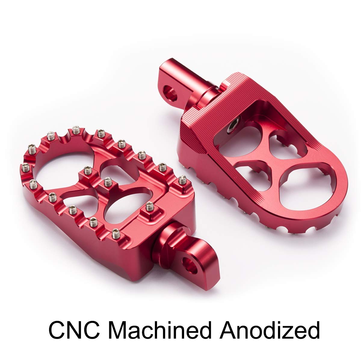 Hopider Cnc Wide Foot Pegs 360° Roating Mx Chopper Bobber Style For Harley Dyna Sportster Fatboy Iron 883,Red