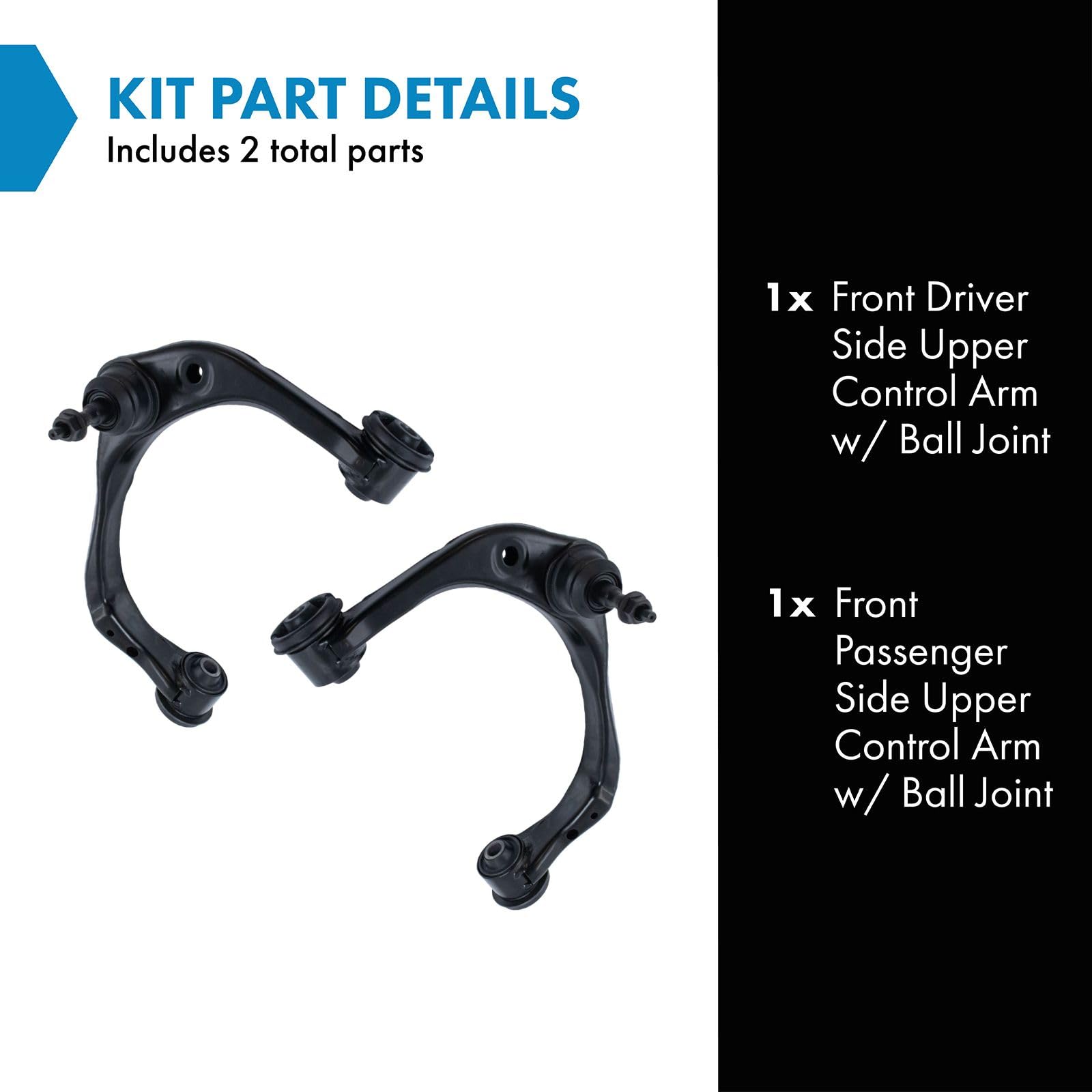 Trq Front Upper Control Arm With Ball Joint Set Compatible With 2018-2021 Ford Expedition 2015-2020 F-150 Lincoln Navigator