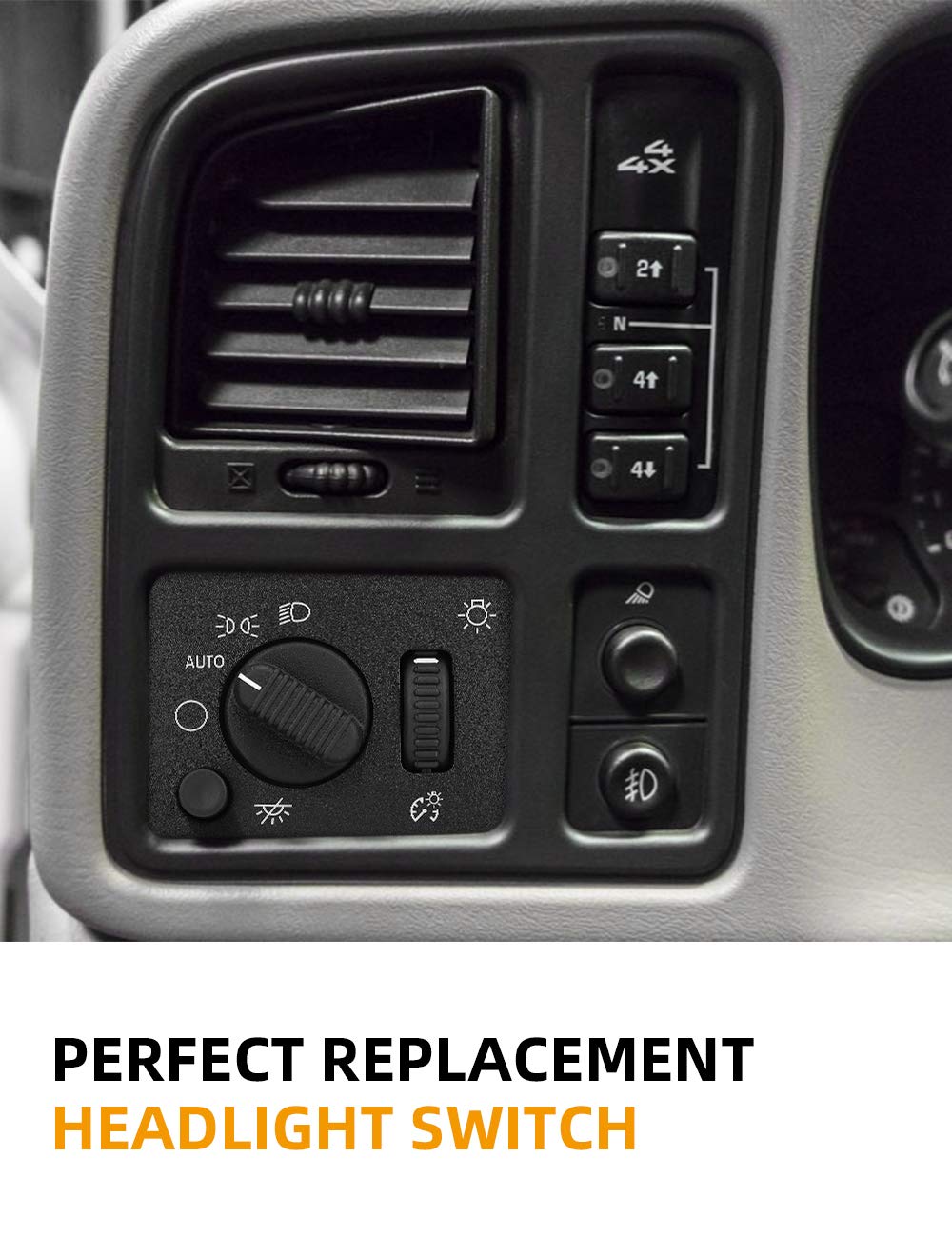 Headlight Switch Compatible With 03-07 Silverado, Joytutus Sierra Yukon Escalade Suburban Tahoe 2003 2004 2005 2006 2007, Headlamp Dimmer Switch Replacement For 19381535 D1595G 15194803