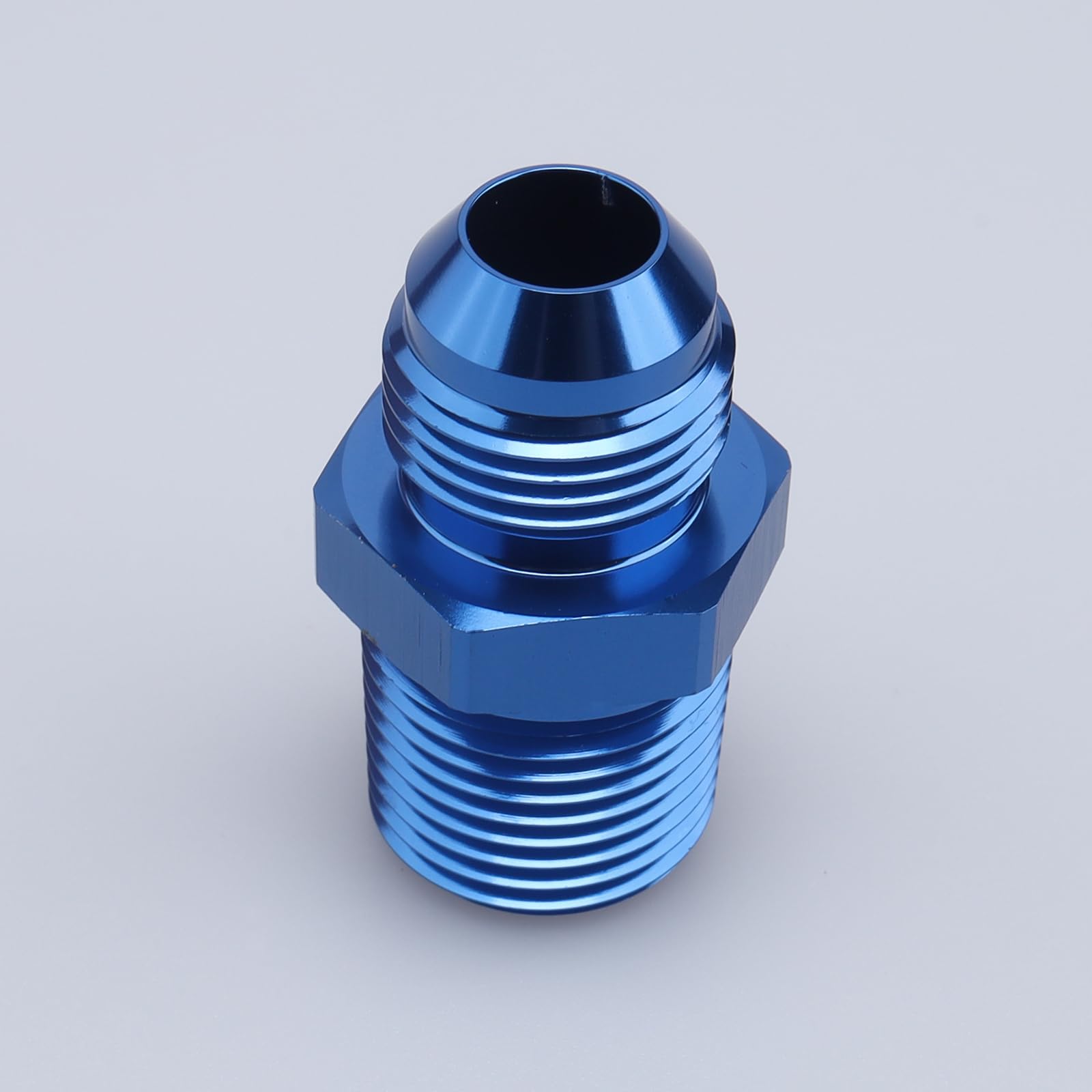 Ac Performance Male 1/2'' Npt To -8 An Flare Adapter Straight Aluminum Blue