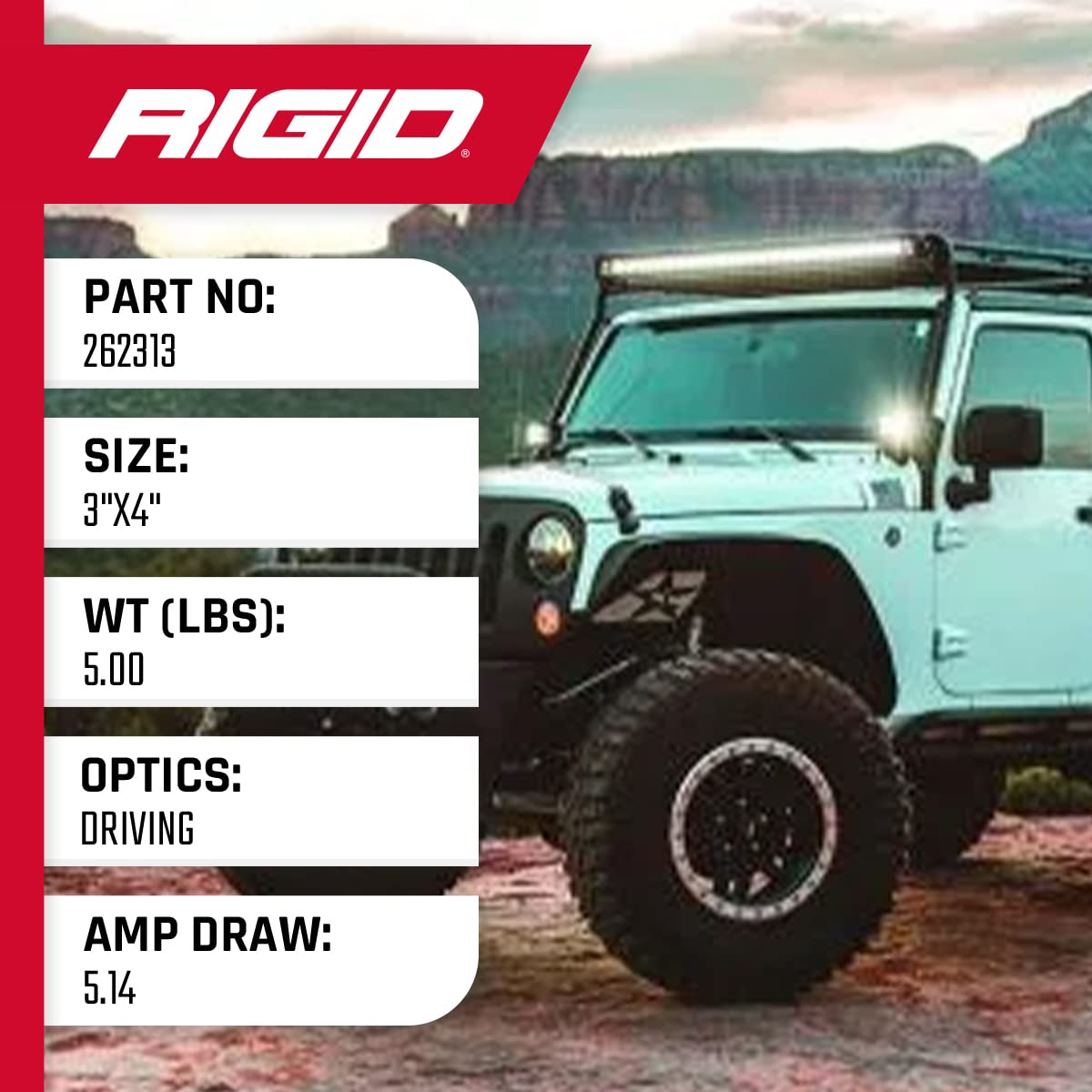 Rigid Industries - D-Ss Pro Driving Surface Mount Pair Compact Lighting Solution Driving Lights Led Lights Off Roading Driving L