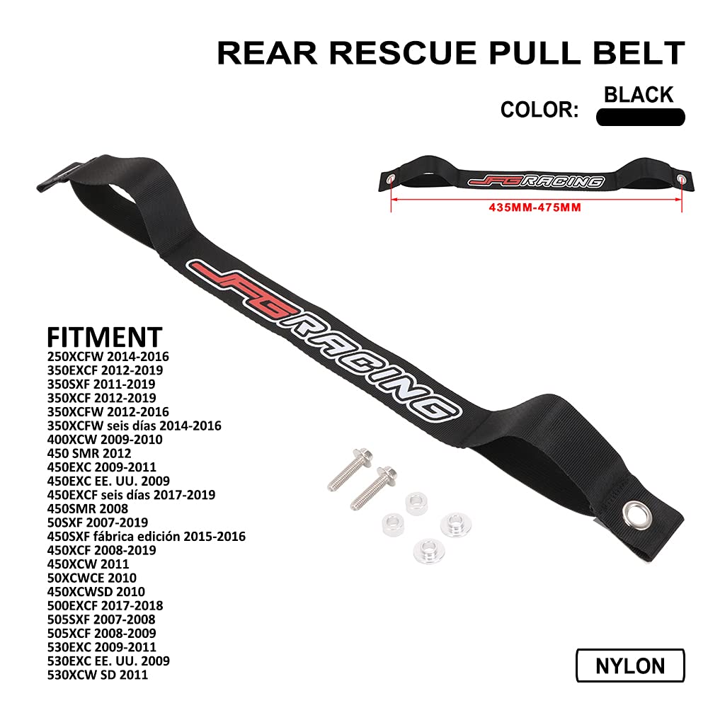 JFG RACING Universal Motorcycle Rescue Pull Belt Rear Shock Absorber Tie Down Straps for 250XCFW 350EXCF 350SXF 350XCF 350XCFW S