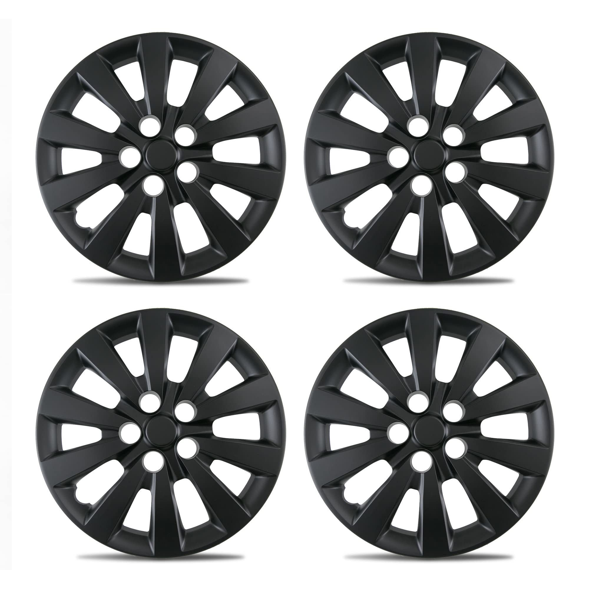 Mayde 16-Inch Hub Caps Replacement For 2013-2018 Nissan Sentra, Replacement Wheel Covers (Set Of 4, Matte Black)