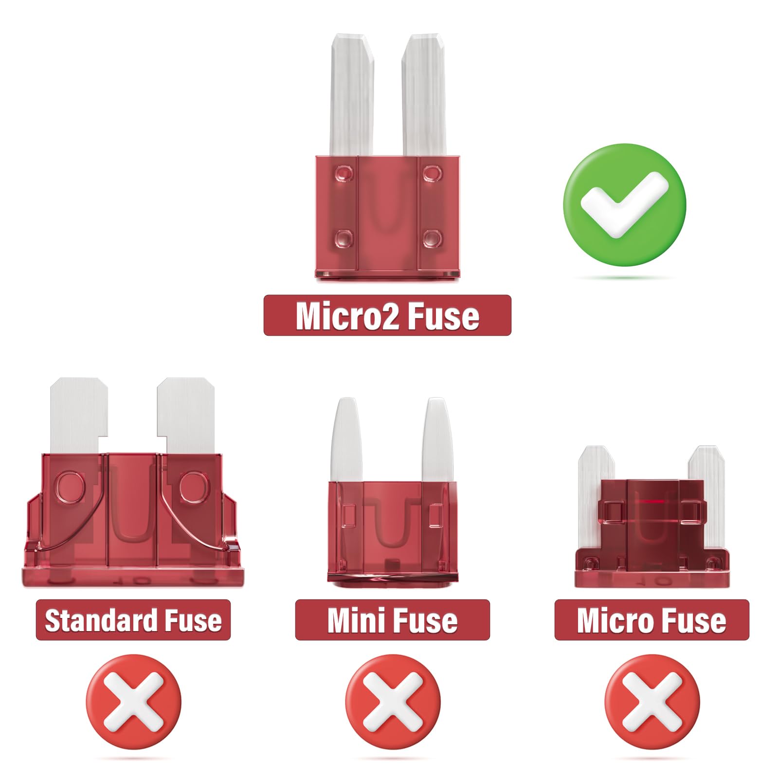 ALLECIN 10 Amp Micro2 Fuse 10Amp Micro 2 Car Fuses 10A Automotive APT ATR Blade Fusibles para Autos for RV Vehicle Truck Motorcy