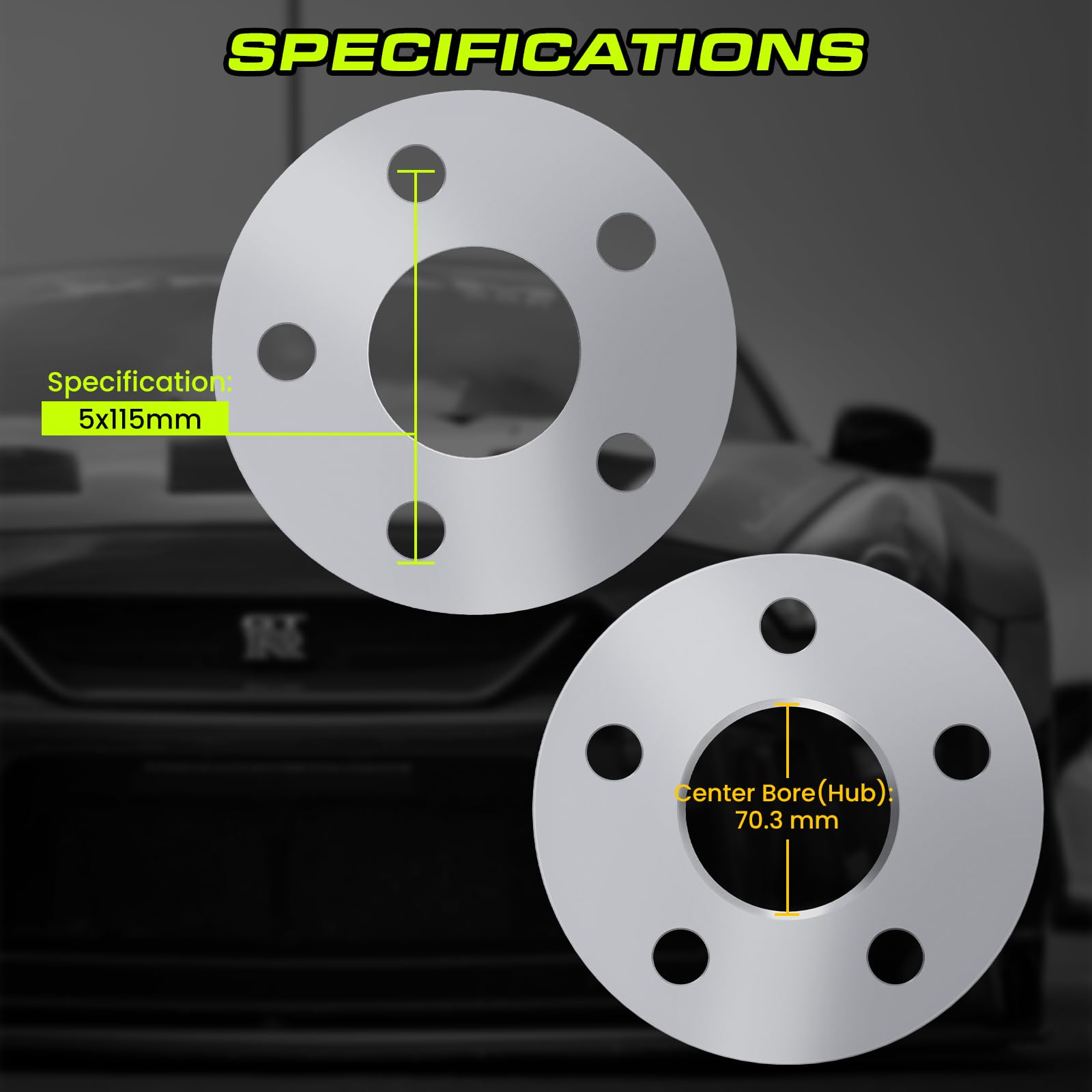 Customadeonly 5X115 Wheel Spacers With 70.3Mm Bore (2Pcs) Hubcentric Without Lip (3/16 Thick) Compatible For Electra La Crosse Le Sabre Reatta Regal With 70.3Mm Bore Hubcentric Without Lip