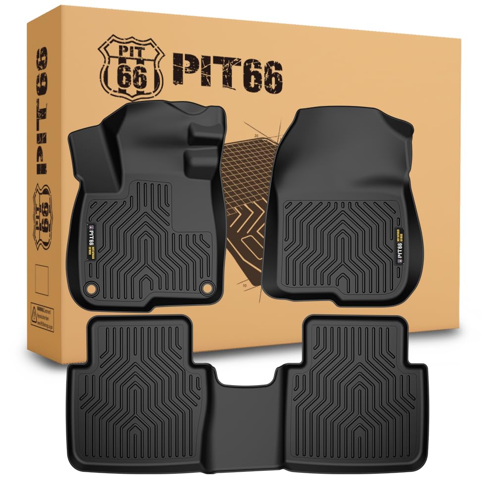 Pit66 Cargo Liner Compatible With 2017-2022 Honda Cr-V (Incloud Cr-V Hybrid), Heavy Duty Tpe 3-Piece Premium, Floor Mats All Wea