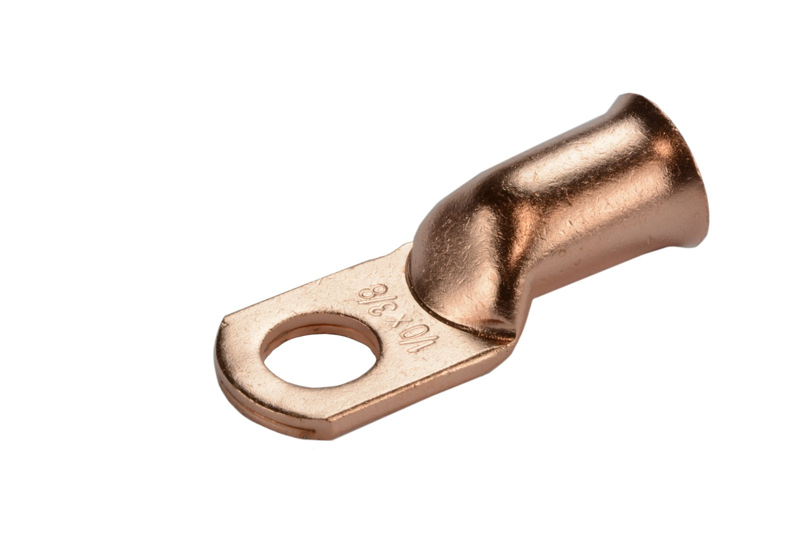 Temco 50 Pack Bare Copper Welding Battery Cable Ends, Lugs Terminal 1/0 Awg 3/8 '' Hole (6 Awg To 1/0 Awg Options Available)