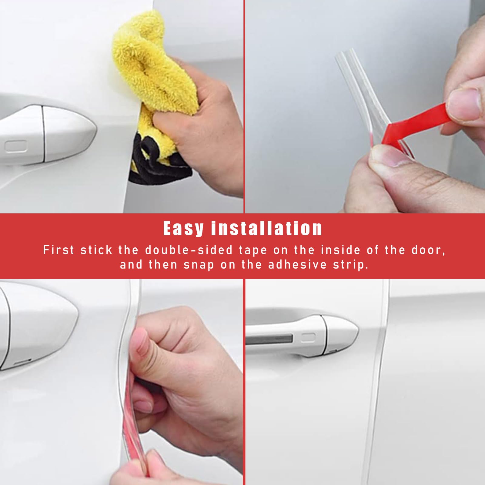 Ziciner Car Door Edge Guards, 16Ft (5M) Auto Edge Trim Rubber Seal Protector with U Shape, Automotive Anti-Collision Door Entry