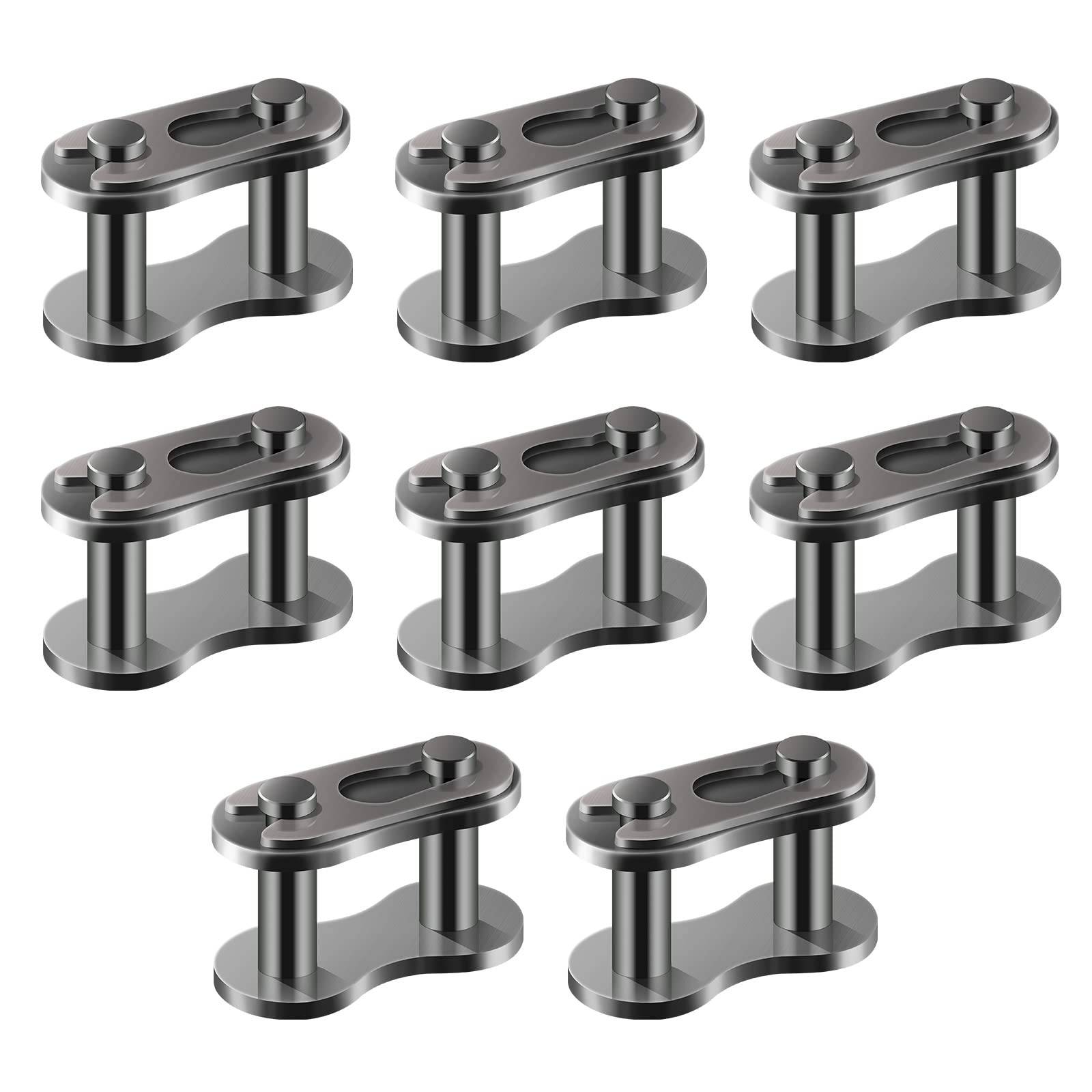Aiex 8Pcs #40 Chain Master Links, Steel Alloy Heavy Duty Roller Chain Connector Links For Bike Bicycle Mini Bike Karting Pit Atv Scooter