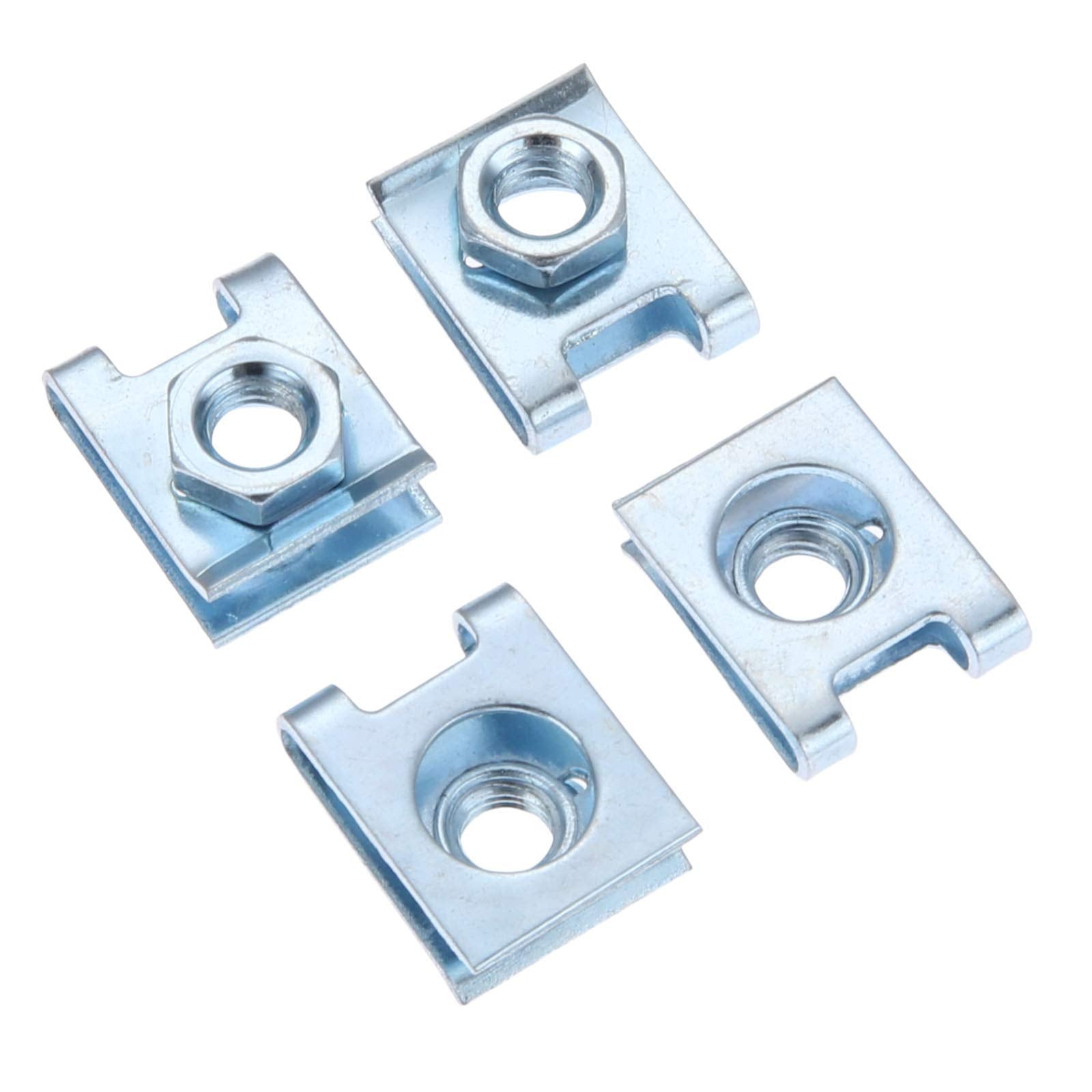 Mtsooning 20Pcs Automotive U-Type Clips, M6 Metal U Nut Retainer, License Plate Screw Base Nut Mounting Clip Rivets For Engine F