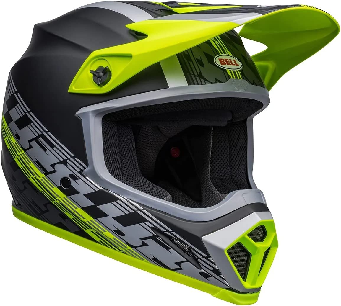 Bell Mx-9 Mips Adult Full-Face Dirt Motorcycle Helmet - Offset Matte Black/Hi-Viz Yellow, Xx-Large (63-64 Cm)